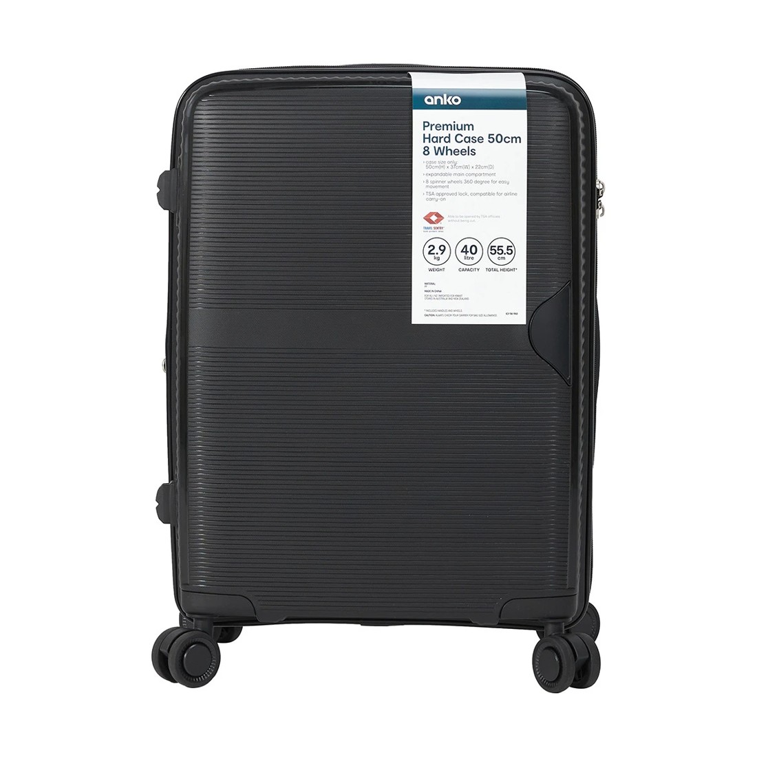 8 50cm Premium 8 Wheels Hard Case - Black, 8 of 8