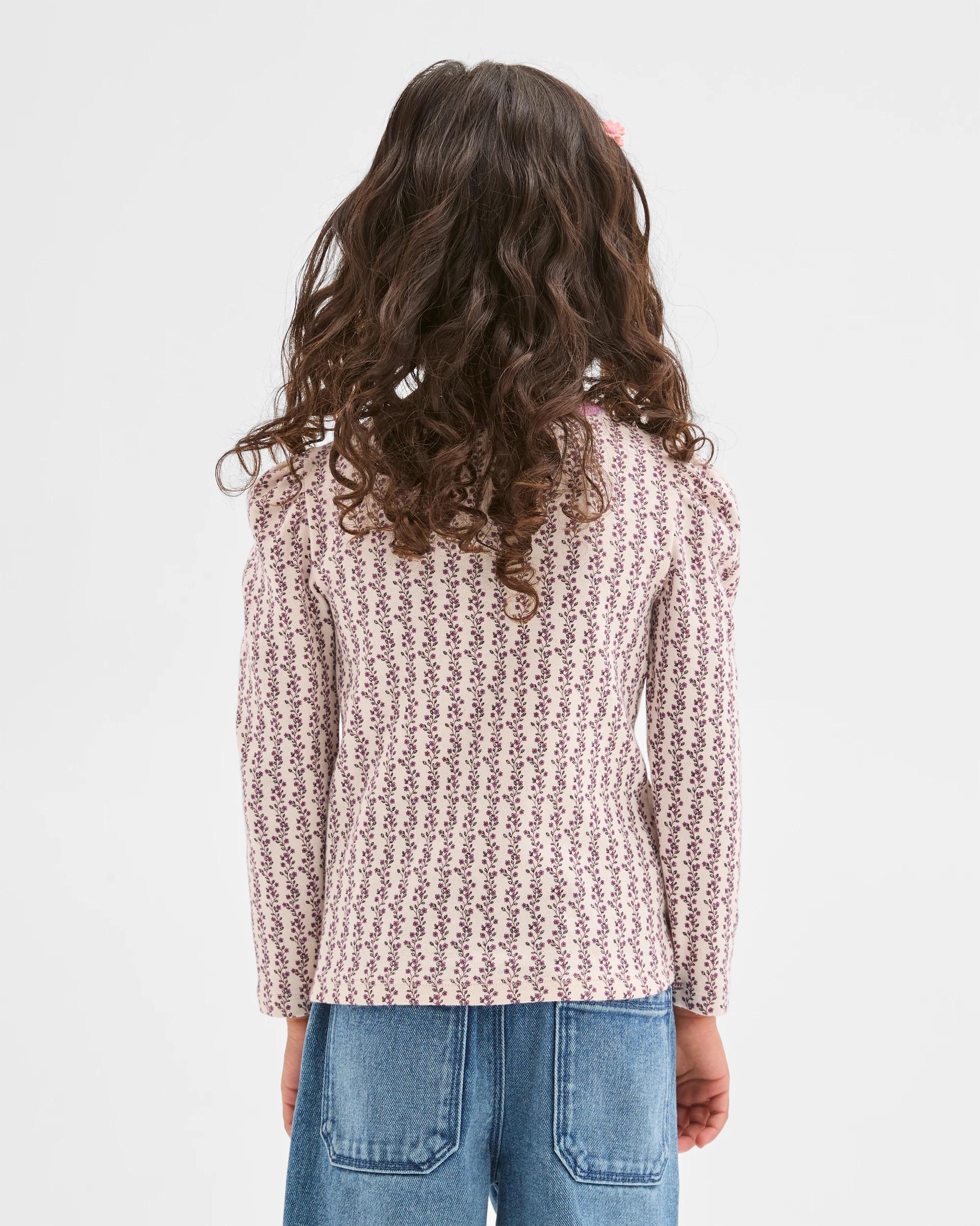4 Target Kids Australian Cotton Long Sleeve Pointelle Top DITSY AOP, 4 of 6