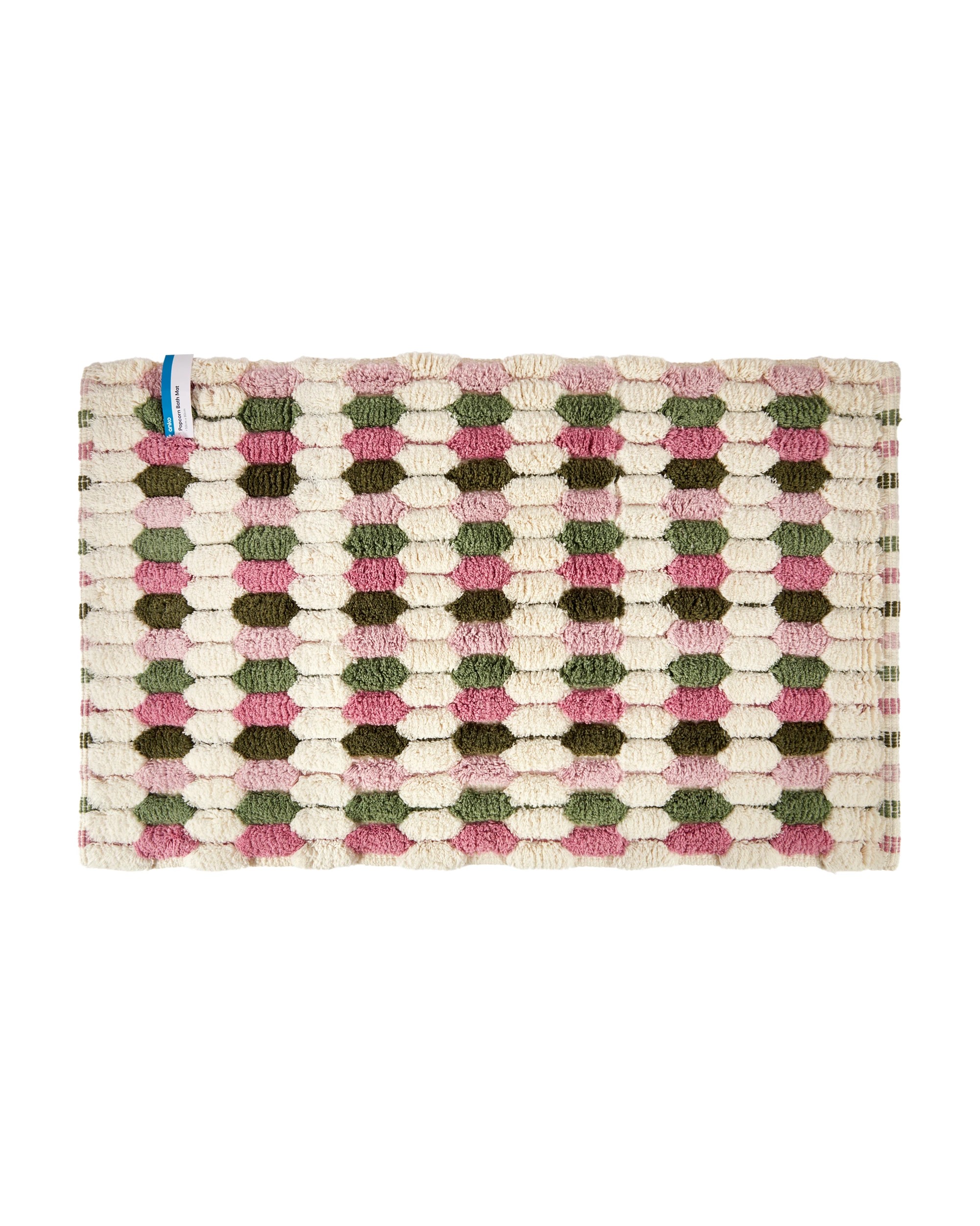 5 Popcorn Bath Mat - Green and Pink, 5 of 5