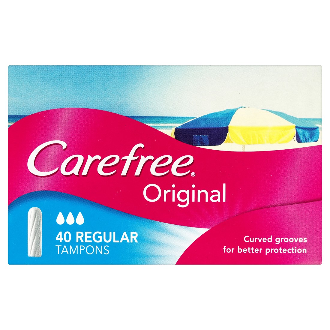 2 Carefree 40 Pack Original Tampons - Regular, 2 of 4