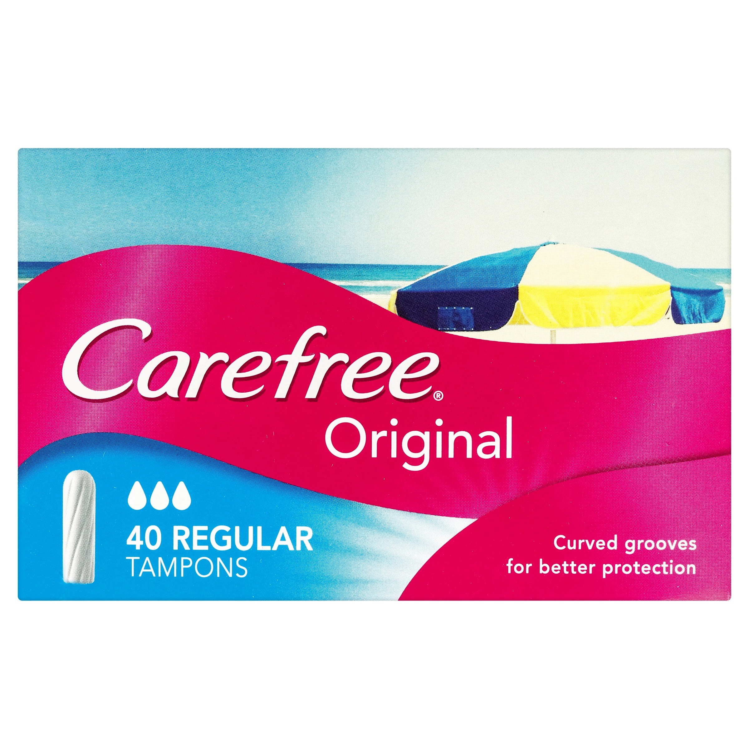 2 Carefree 40 Pack Original Tampons - Regular, 2 of 4