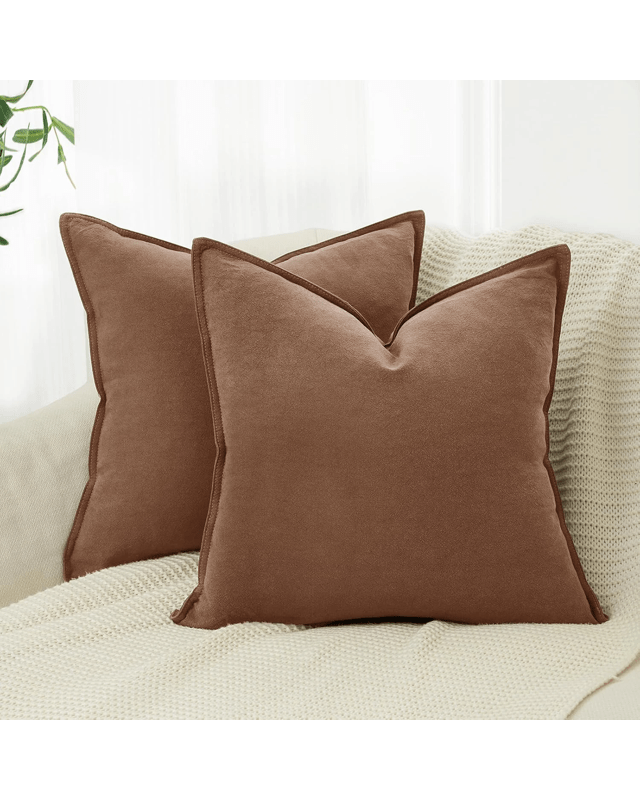 Gioia Casa 2-Pack Linen-Cotton Blend Cushion Covers 45x45cm - Cocoa B