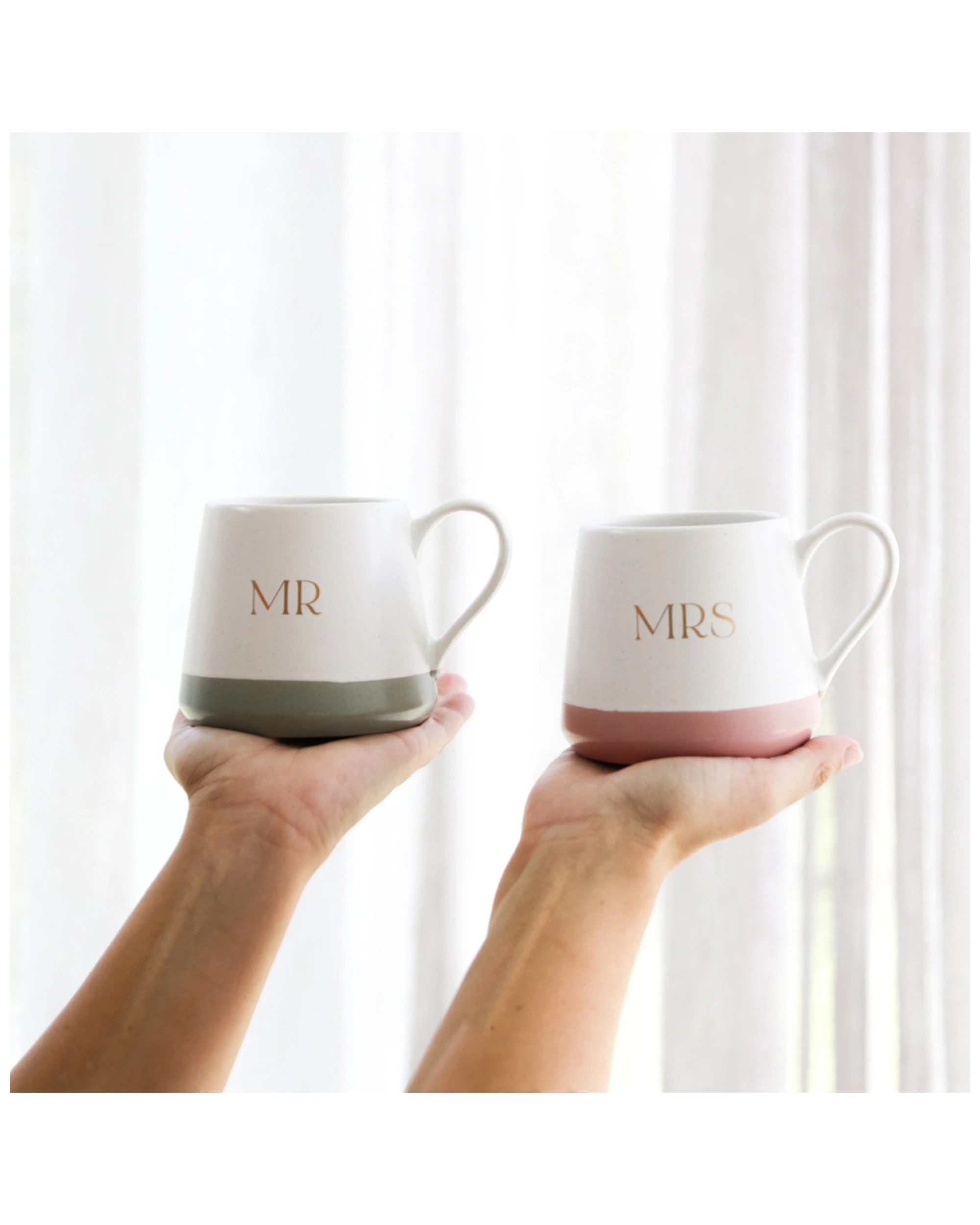 9 2pc Splosh Wedding Mr & Mrs 440ml Ceramic Mug Set W/ Handles Drinkware
 - Multi, 9 of 9