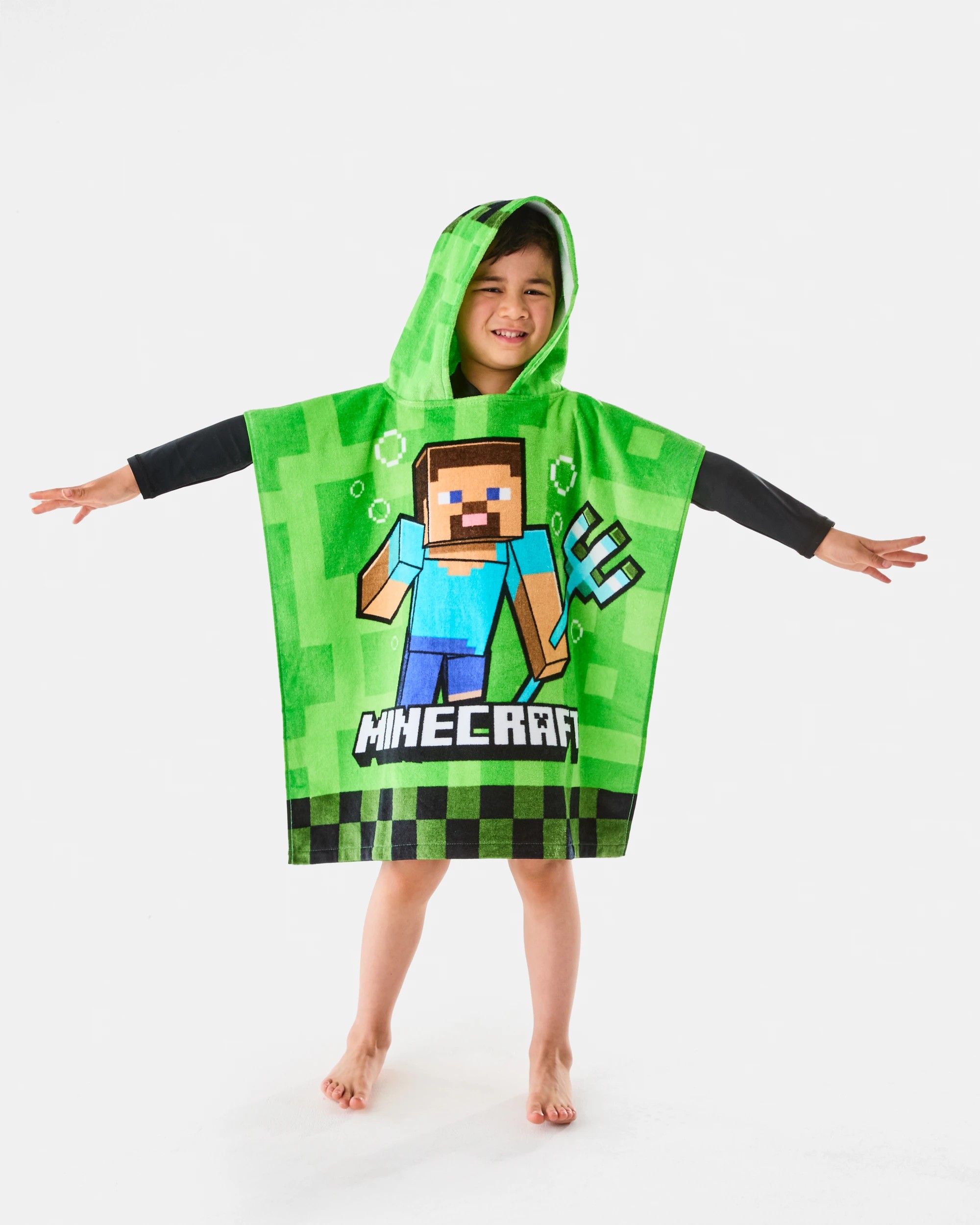 3 Minecraft Cotton Hooded Towel, 3 of 8