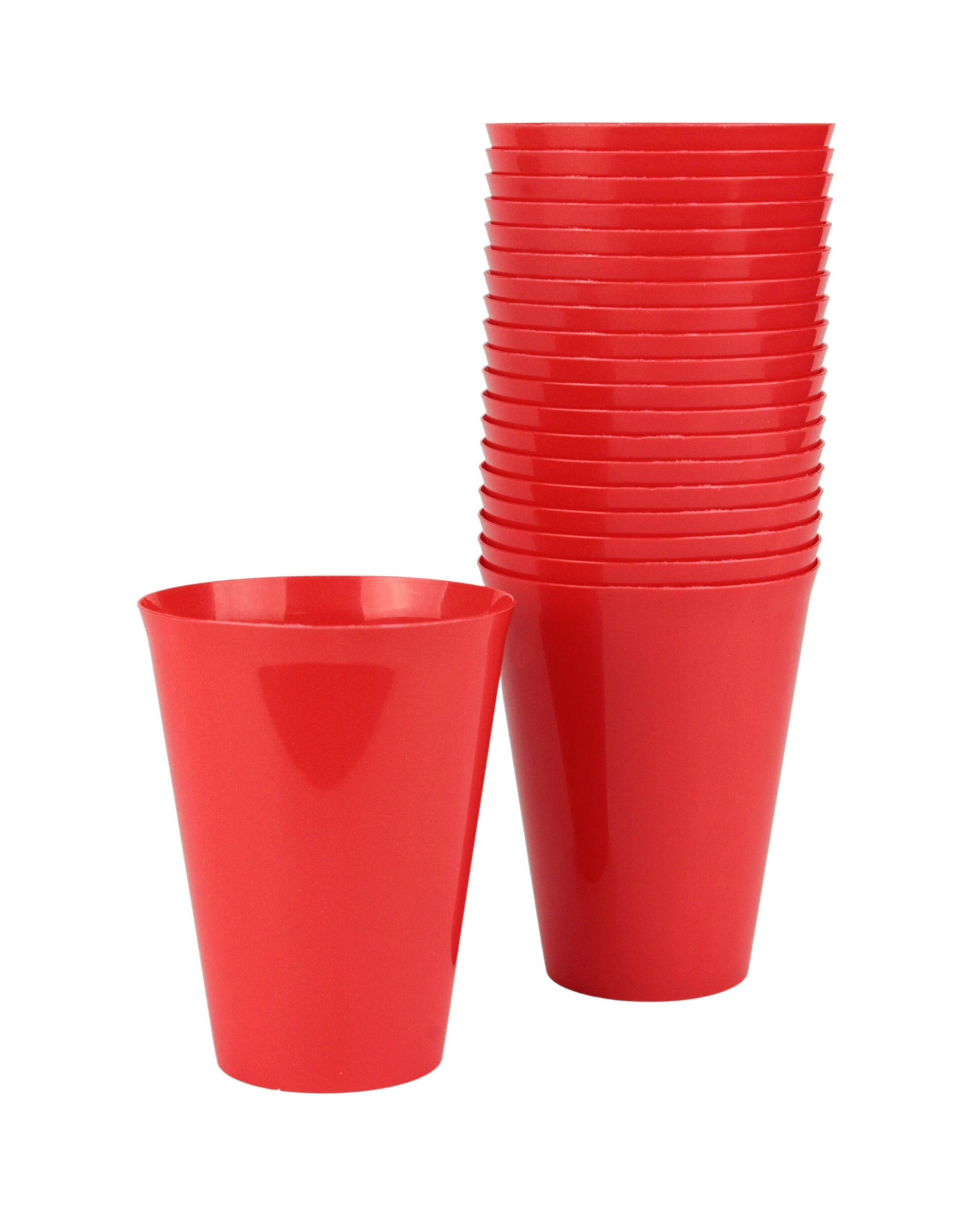 1 Alpen Reusable Cups 285ml Pack of 20 - Red - Red, 1 of 3