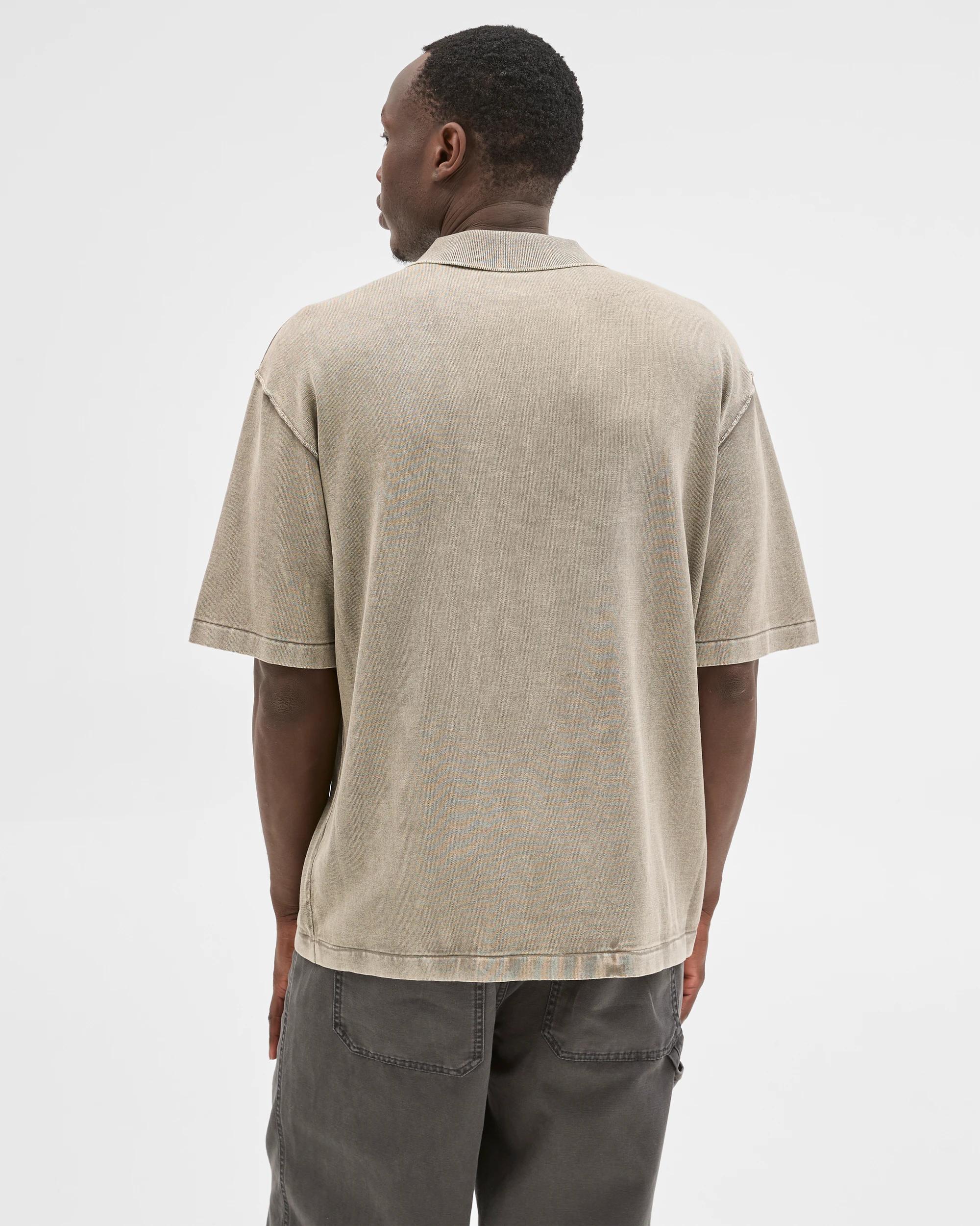 4 Commons Australian Cotton Knit Polo Top STONE KHAKI, 4 of 6