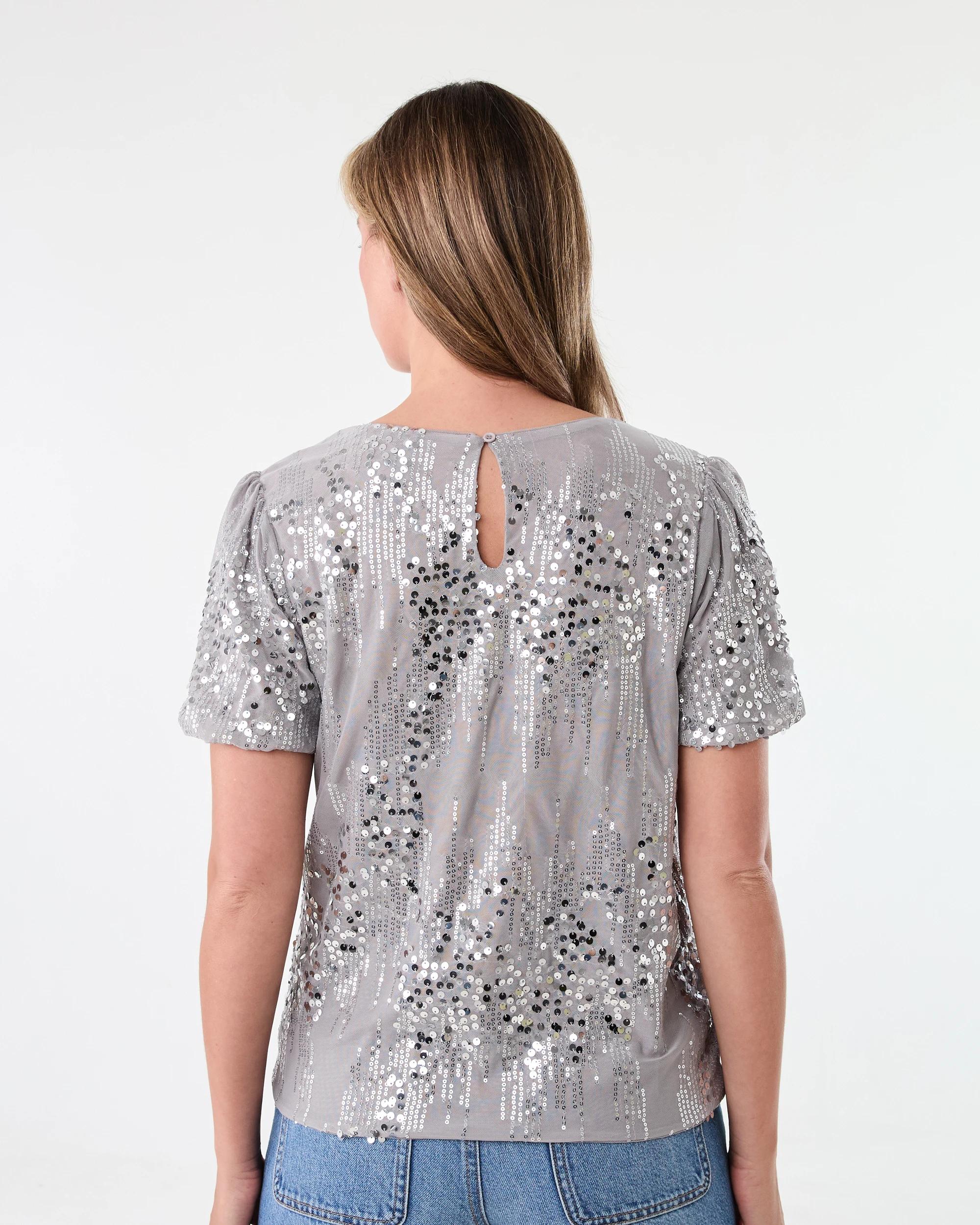3 Short Sleeve Sequin Top Alloy, 3 of 6