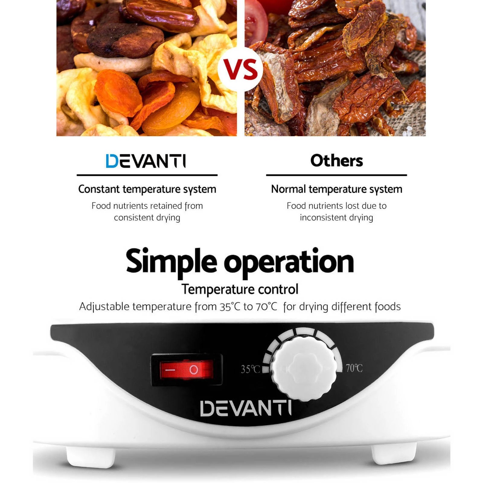 4 Devanti 5 Trays Food Dehydrator - White, 4 of 5