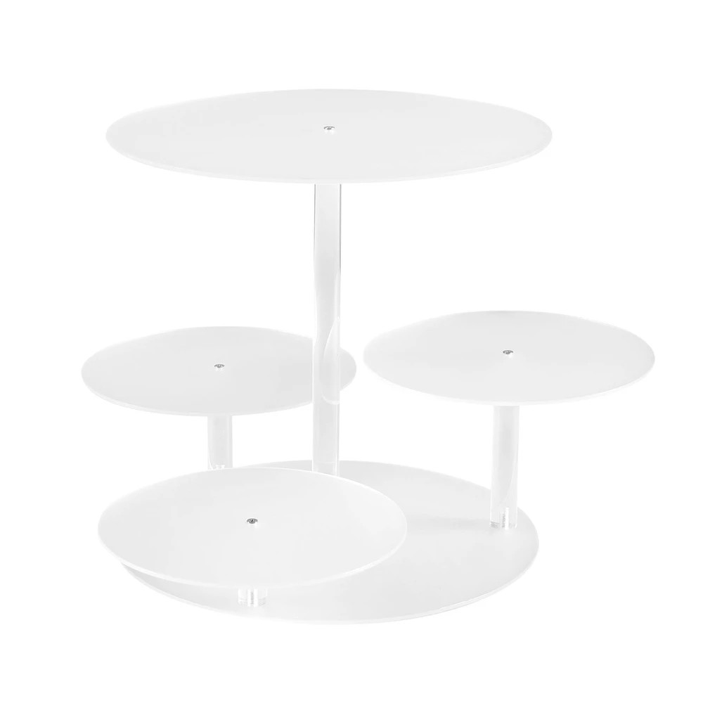 1 5-Star Chef Cake Stand 5 Tiers Acrylic Holder Display Round Clear Wedding Party - Clear, 1 of 4
