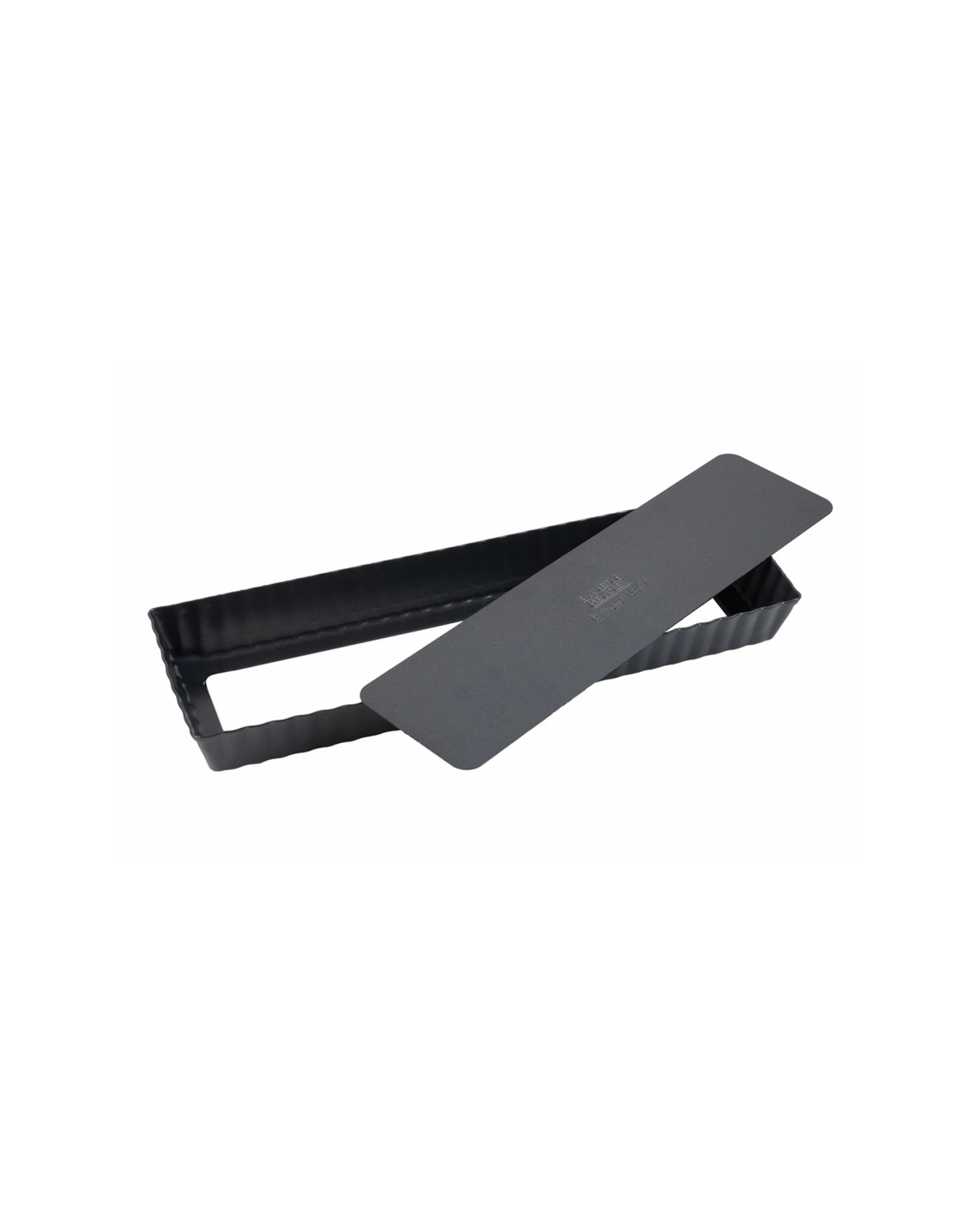 3 Bakers Secret Ultimate Non-Stick Loose Base Rectangular Tart Quiche Pan 35x11cm - Black, 3 of 5