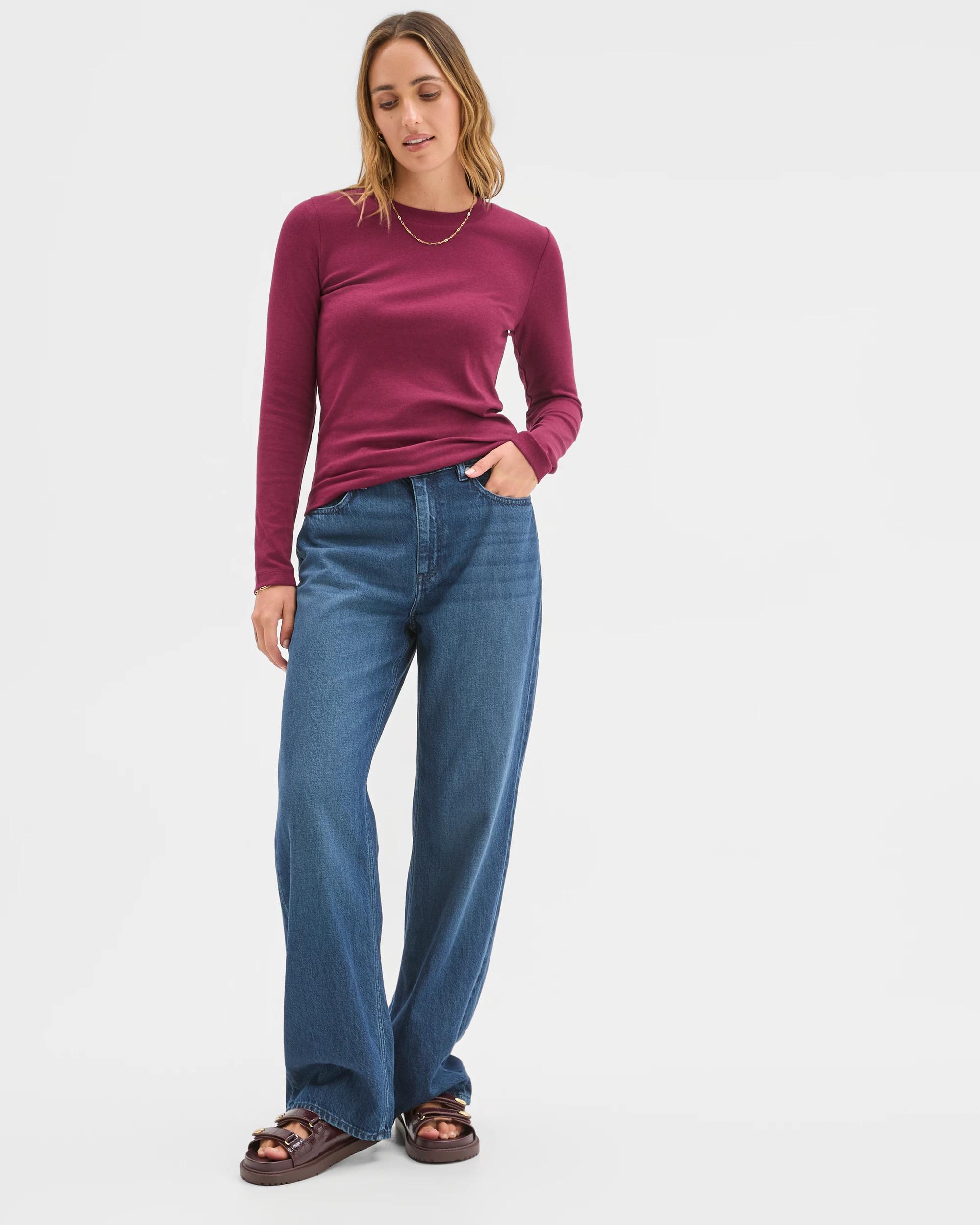 2 Target Woman Soft Touch Long Sleeve T-Shirt BOYSENBERRY, 2 of 6