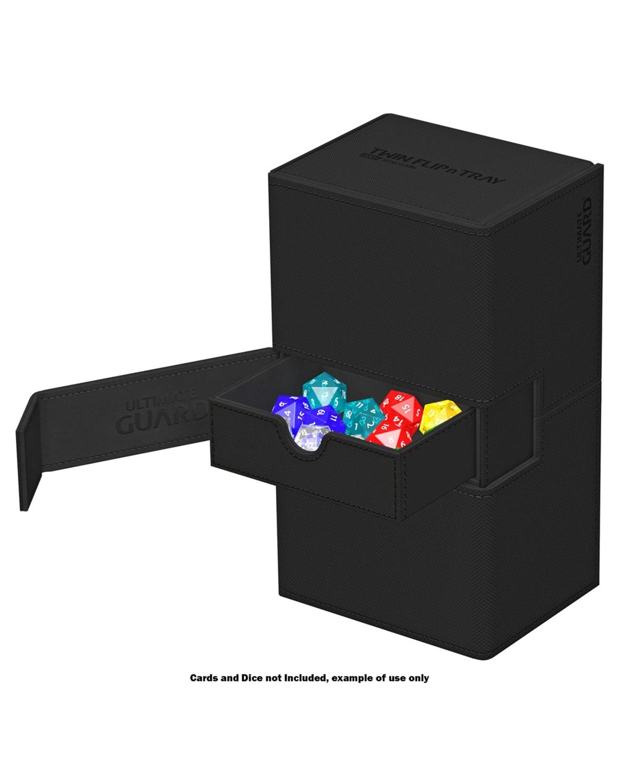 5 Ultimate Guard Twin Flip n Tray 200+ XenoSkin Deck Case - Monocolour Black - Black, 5 of 5