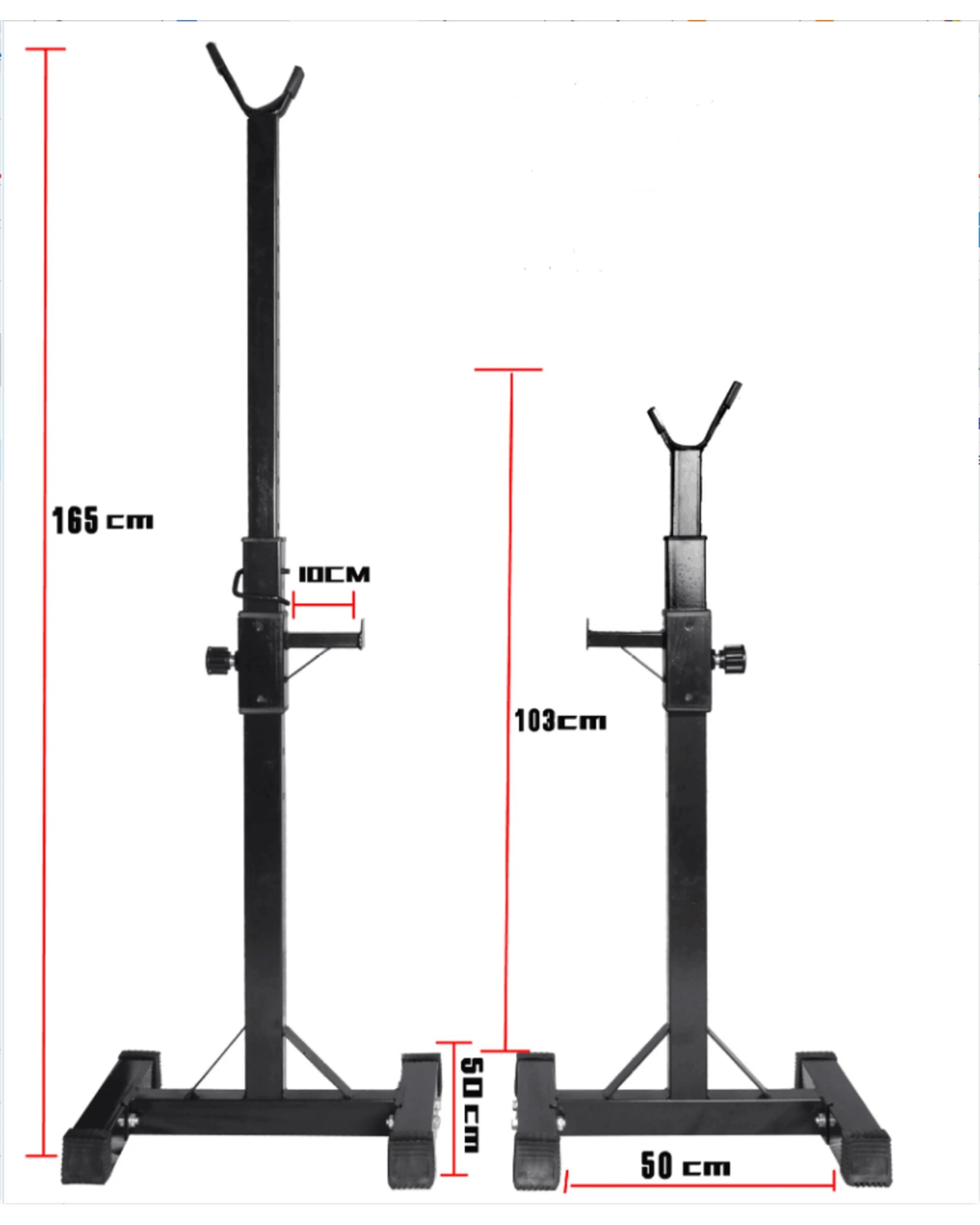 4 Fitness Master 2 Pack Squat Rack Stand Bench Press Weight Lifting Barbell Gym, 4 of 9