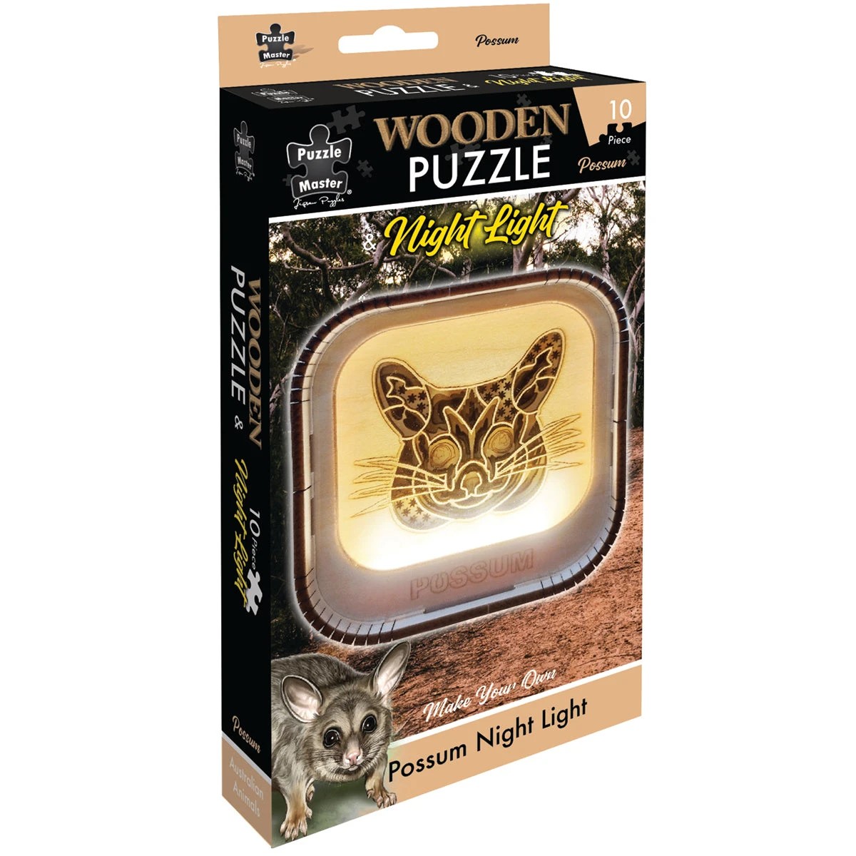 1 Puzzle Master Wooden Night Light Puzzle Possum, 1 of 1