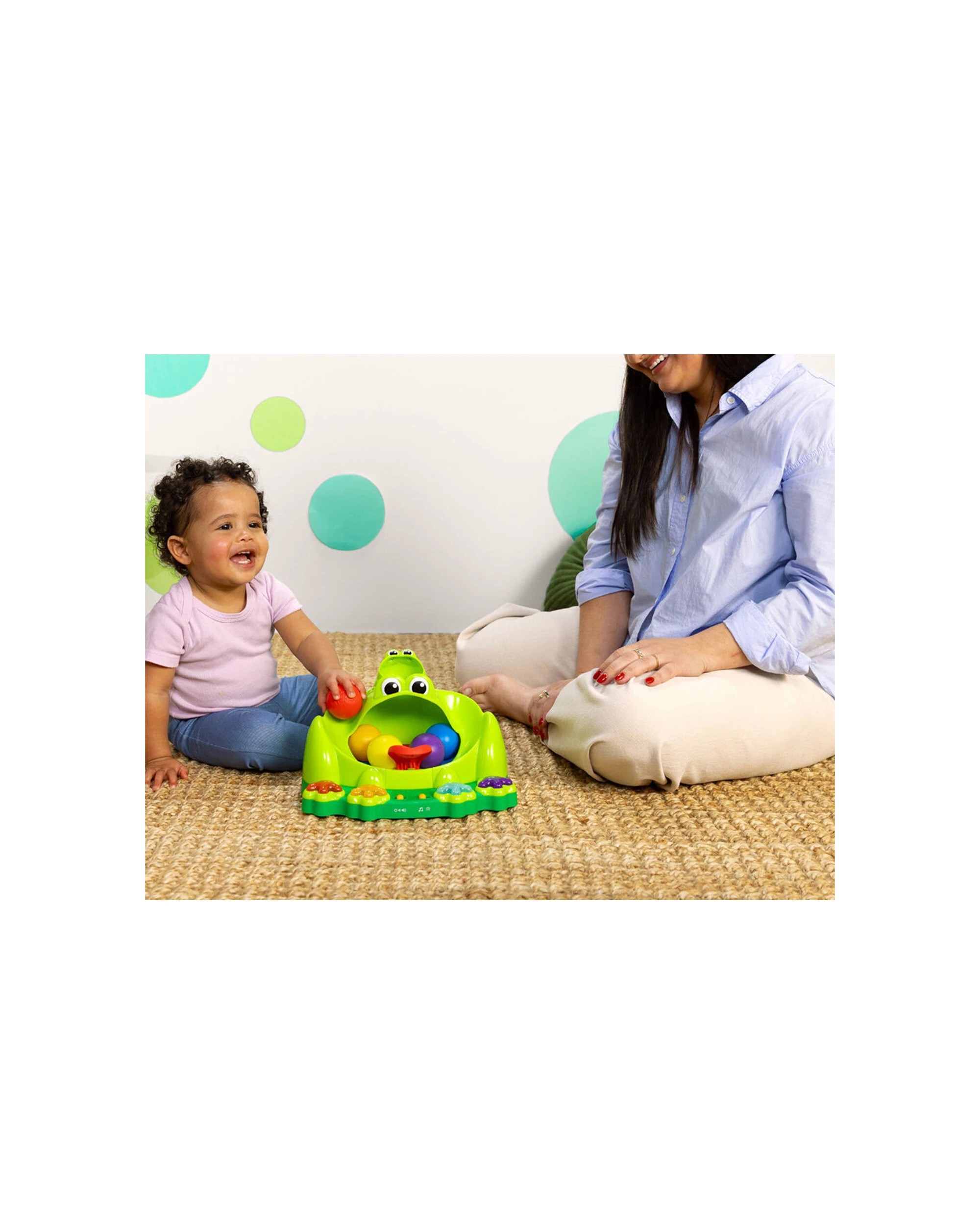 5 Bright Starts Poppin Ball Frog Baby Activity Toy Lights And Sounds 6 Months - Green, 5 of 6