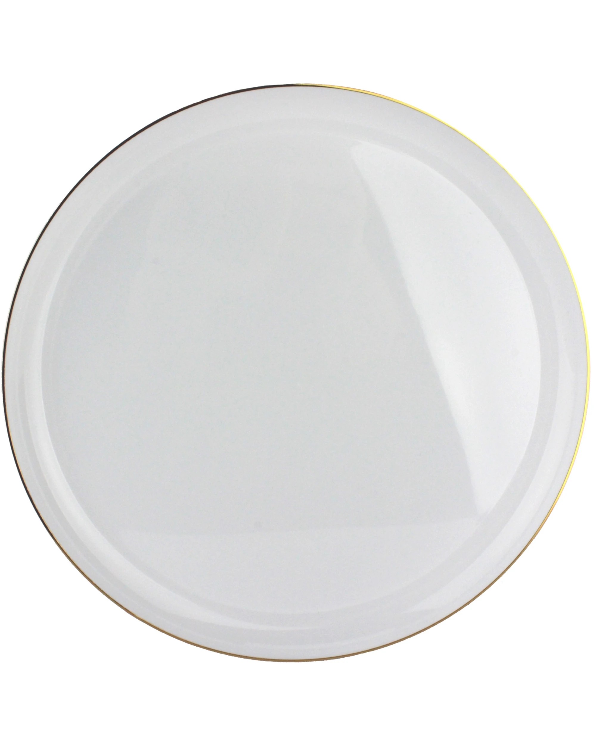1 Partyware White With Gold Trim Plastic Plates 21cm Pack of 10 - White, Gold, 1 of 2