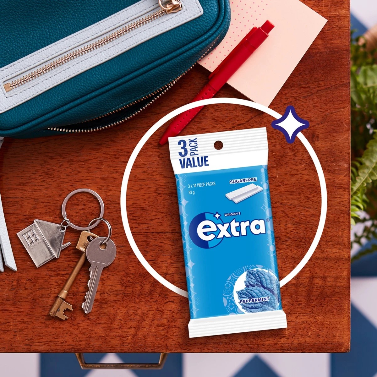 4 Wrigley's 3 Pack Extra Peppermint Chewing Gum 81g, 4 of 5