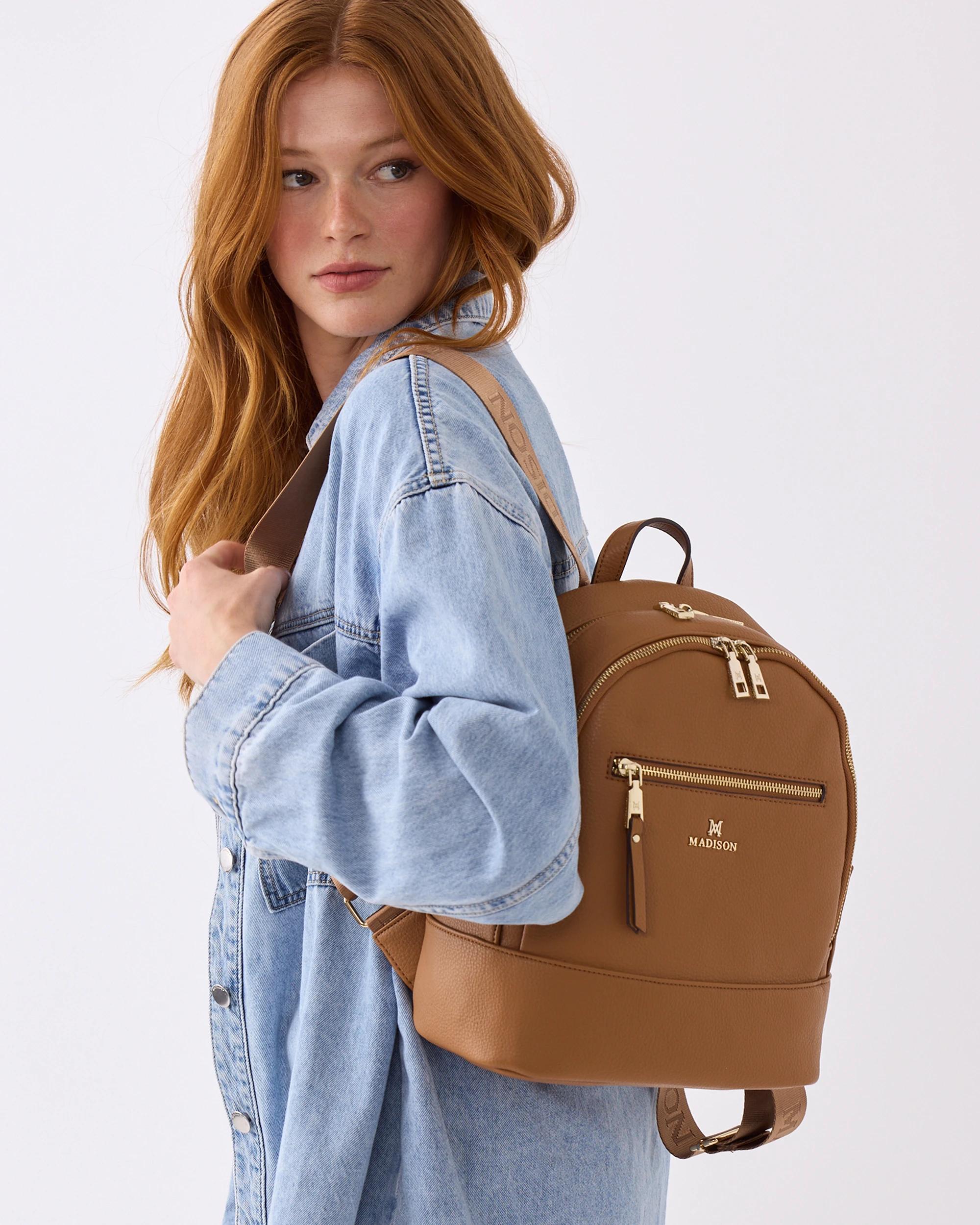 7 Madison Accessories Libby Medium Backpack HONEY, 7 of 7