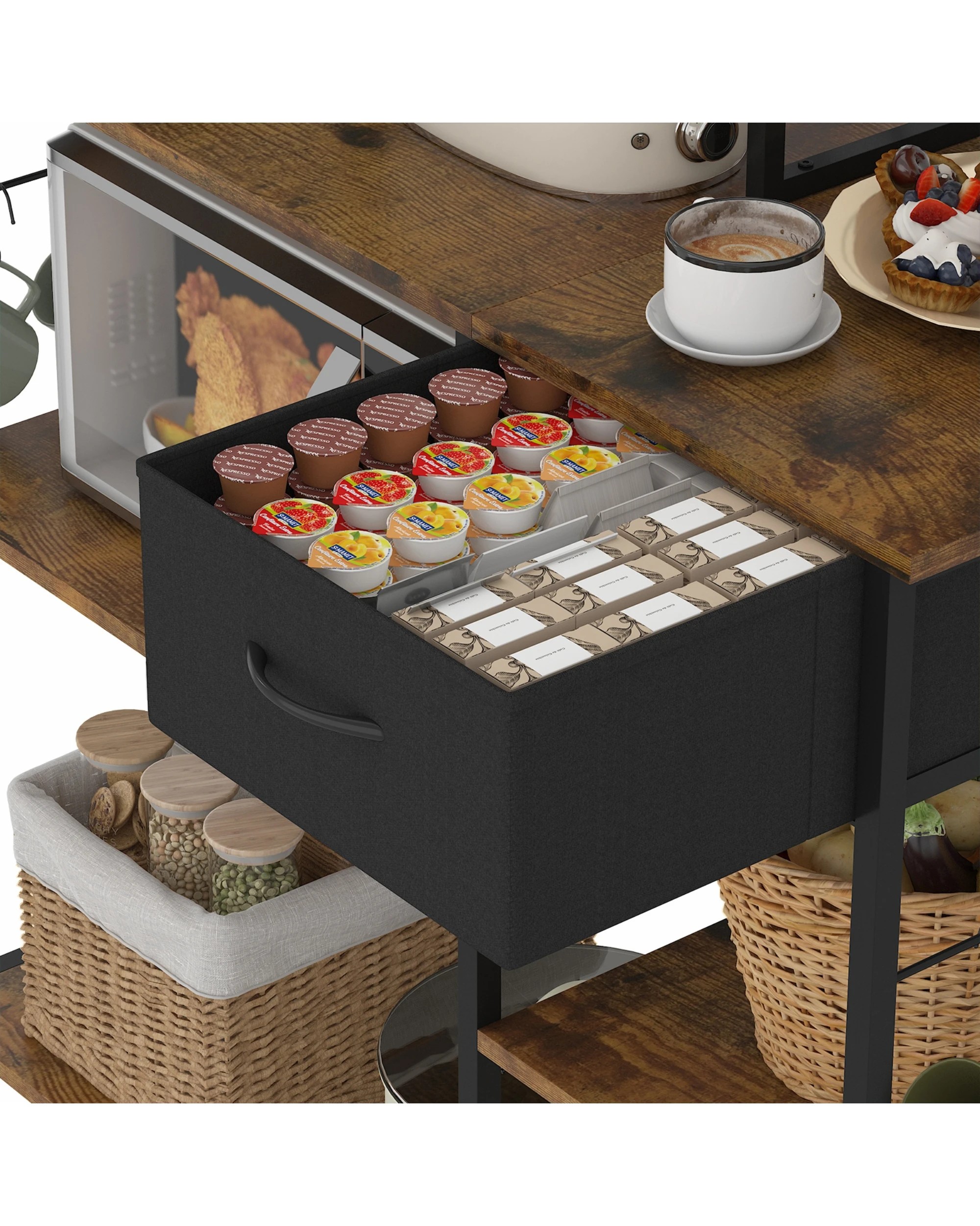 4 Advwin 6 Tiers Large Bakers Rack with Power Outlets, 4 of 7