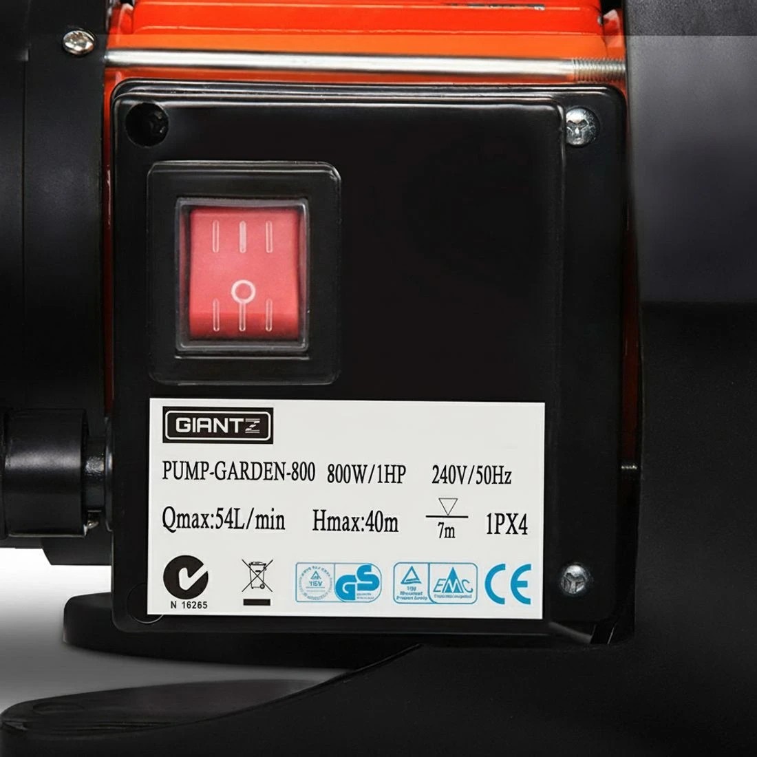 7 Giantz Garden Water Pump High Pressure 800W Max Tank Rain Farm Irrigation House - Orange, 7 of 8