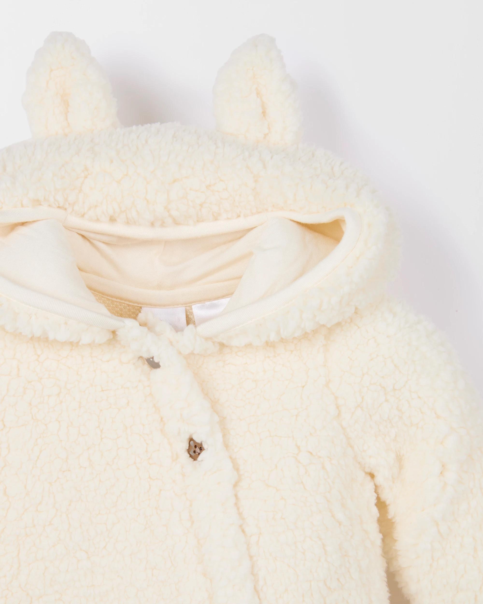2 Target Baby Sherpa Zip Front Bunny Coverall GARDENIA, 2 of 3