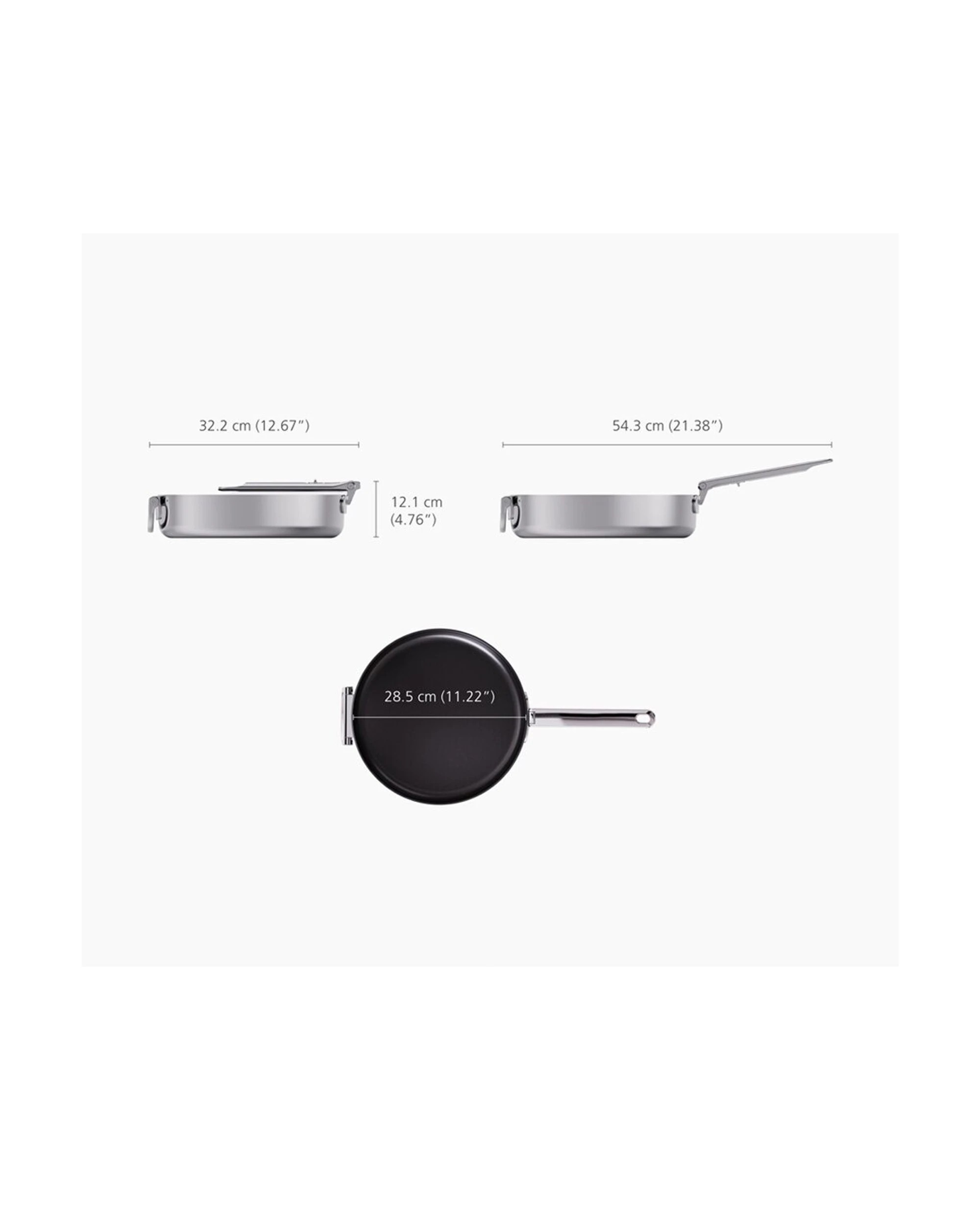 7 Joseph Joseph Space 28cm Induction Frypan Non Stick With Foldable Handle - Silver, 7 of 7