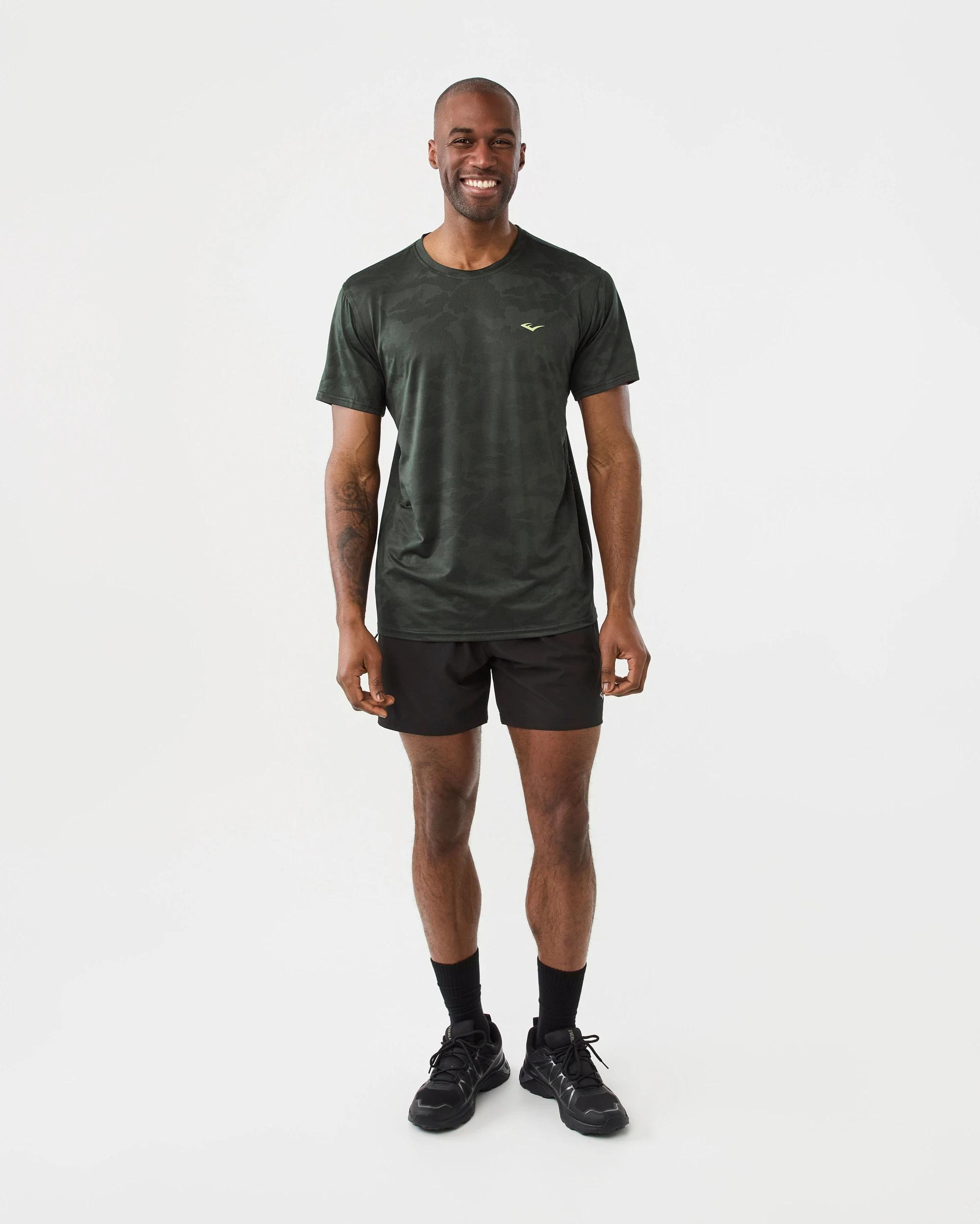 7 Everlast Mens Evertech Jaquard Training T-shirt Green Camo, 7 of 7