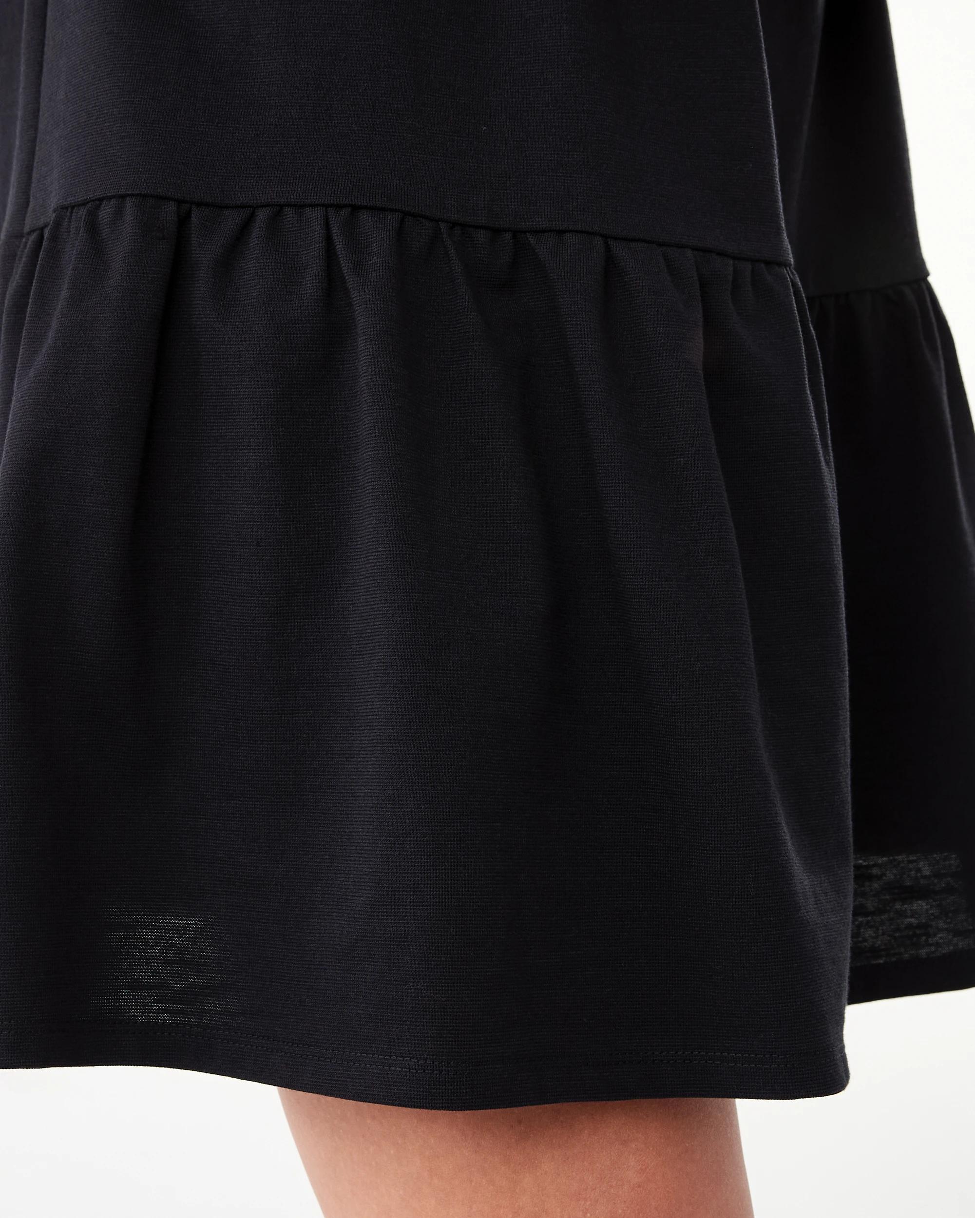 7 Short Sleeve Frill Tiered Jersey Mini Dress Black, 7 of 8