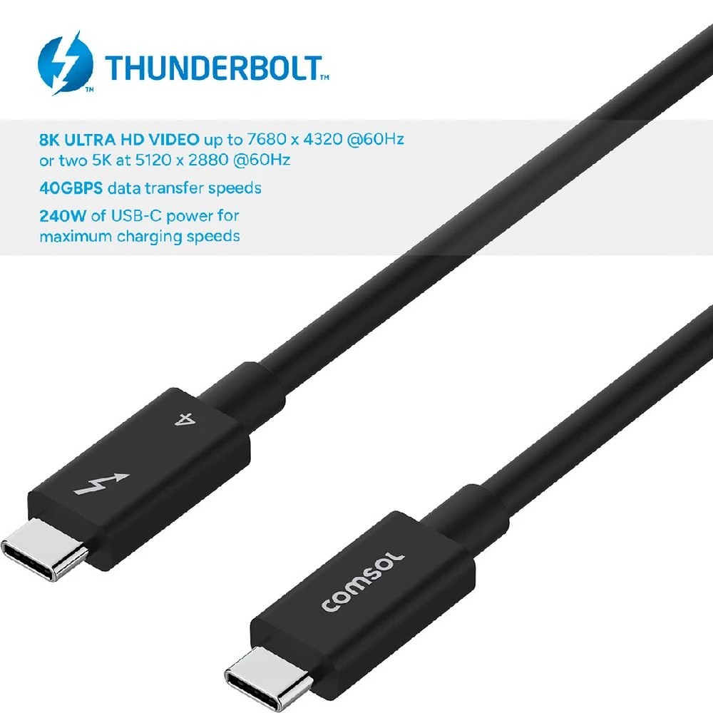 5 Comsol Thunderbolt Cable 1m Black, 5 of 5