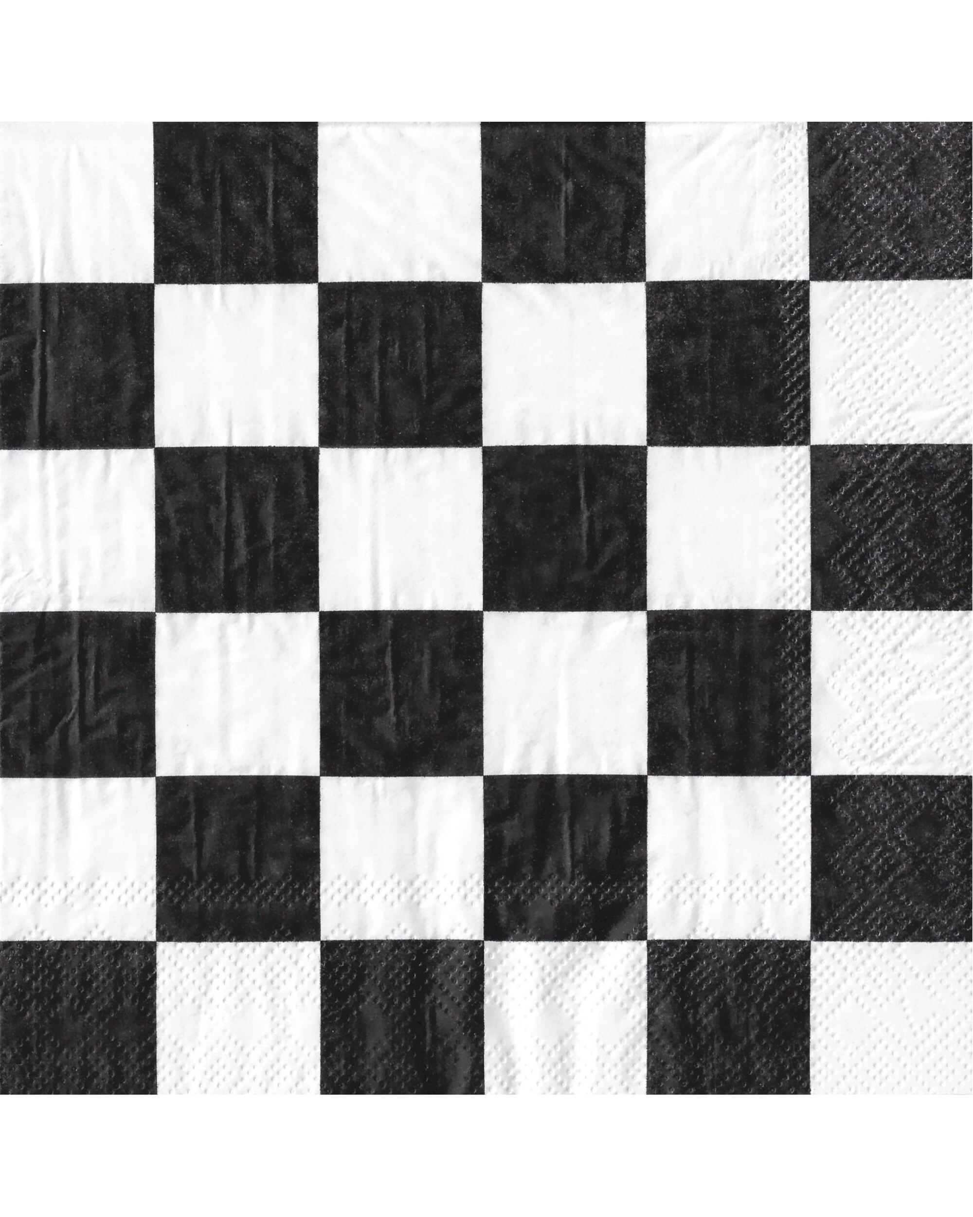 1 Partyrama Black & White Checkered Large Napkins Serviettes Pack of 16, 1 of 1