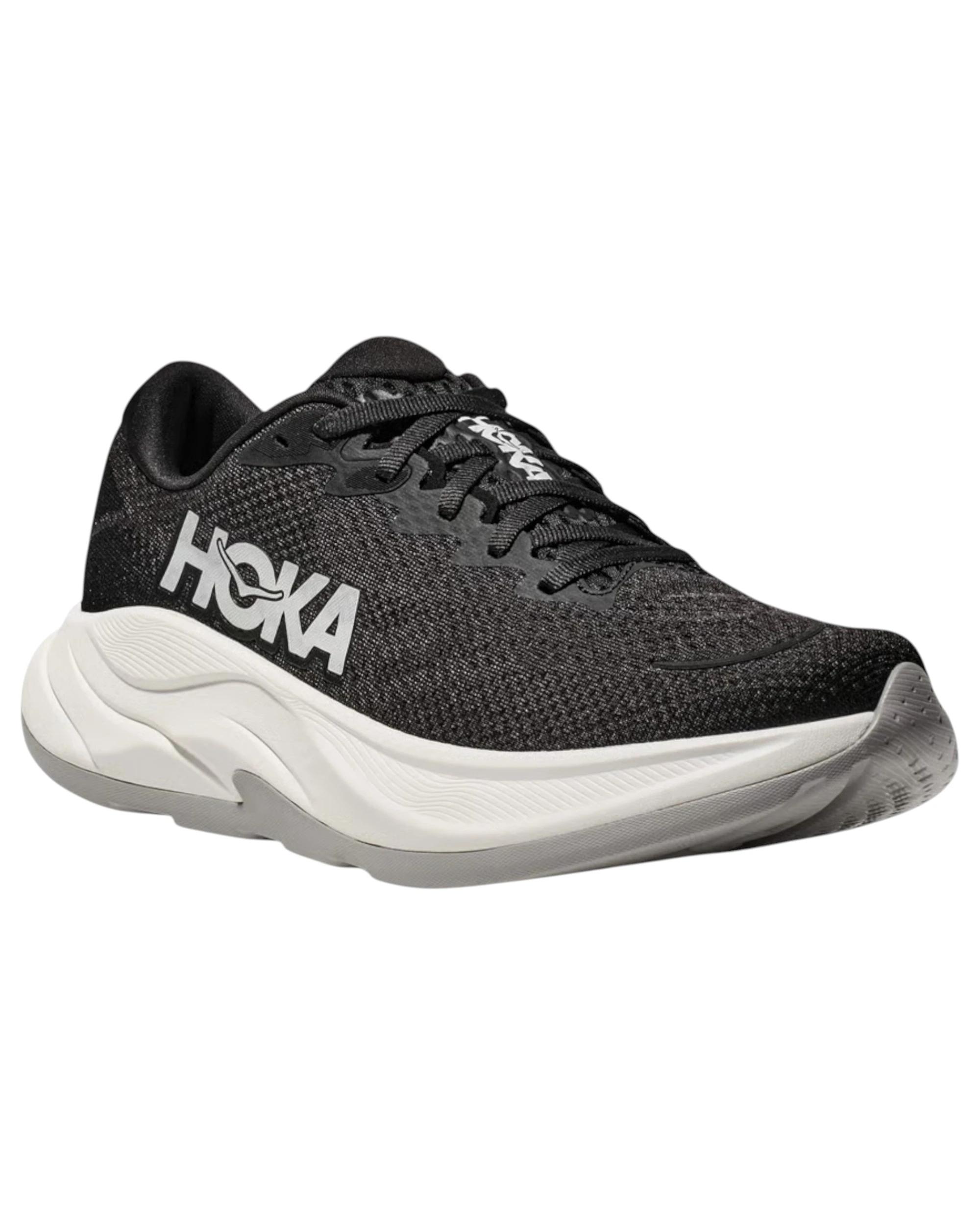 5 Hoka Mens Rincon 4 Athletic Running Shoes BLACK/WHITE, 5 of 8