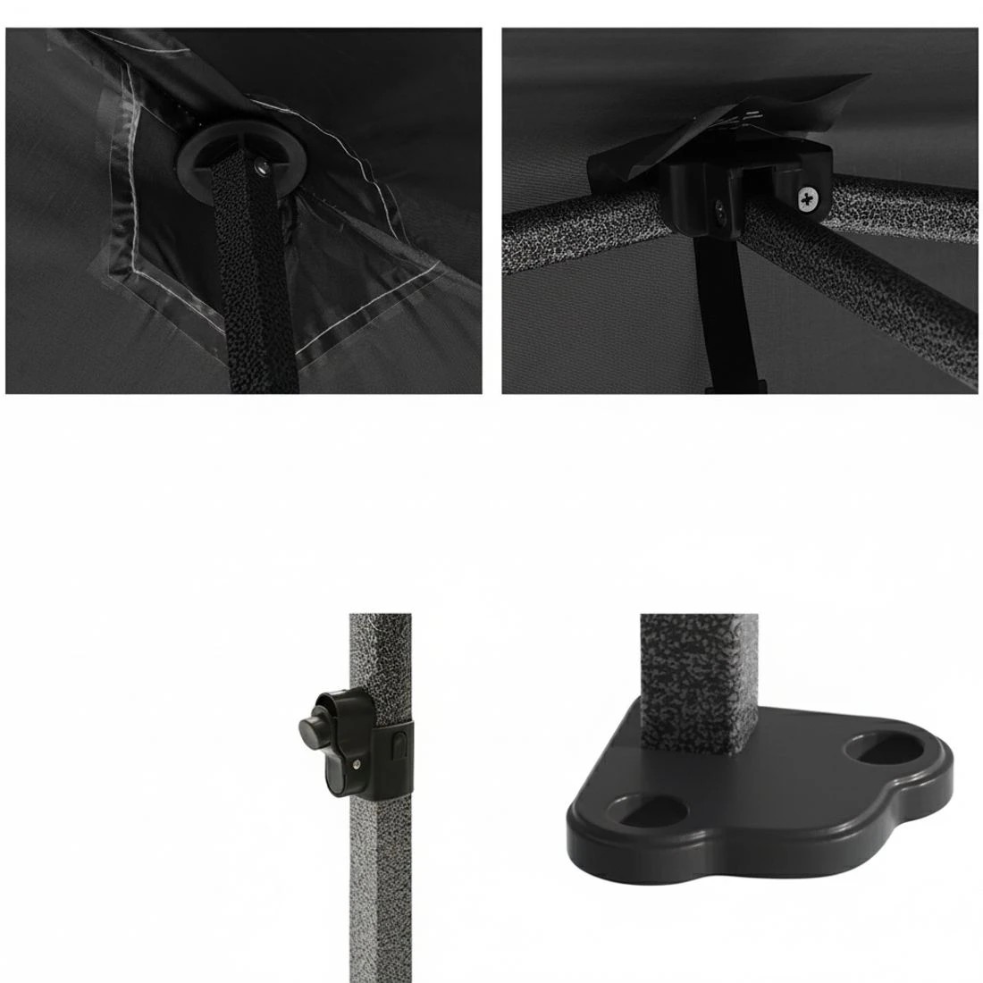 4 Instahut Gazebo Pop Up 3x3m w/Base Podx4 Marquee Folding Outdoor Wedding Camping Tent Shade Canopy - Black, 4 of 6