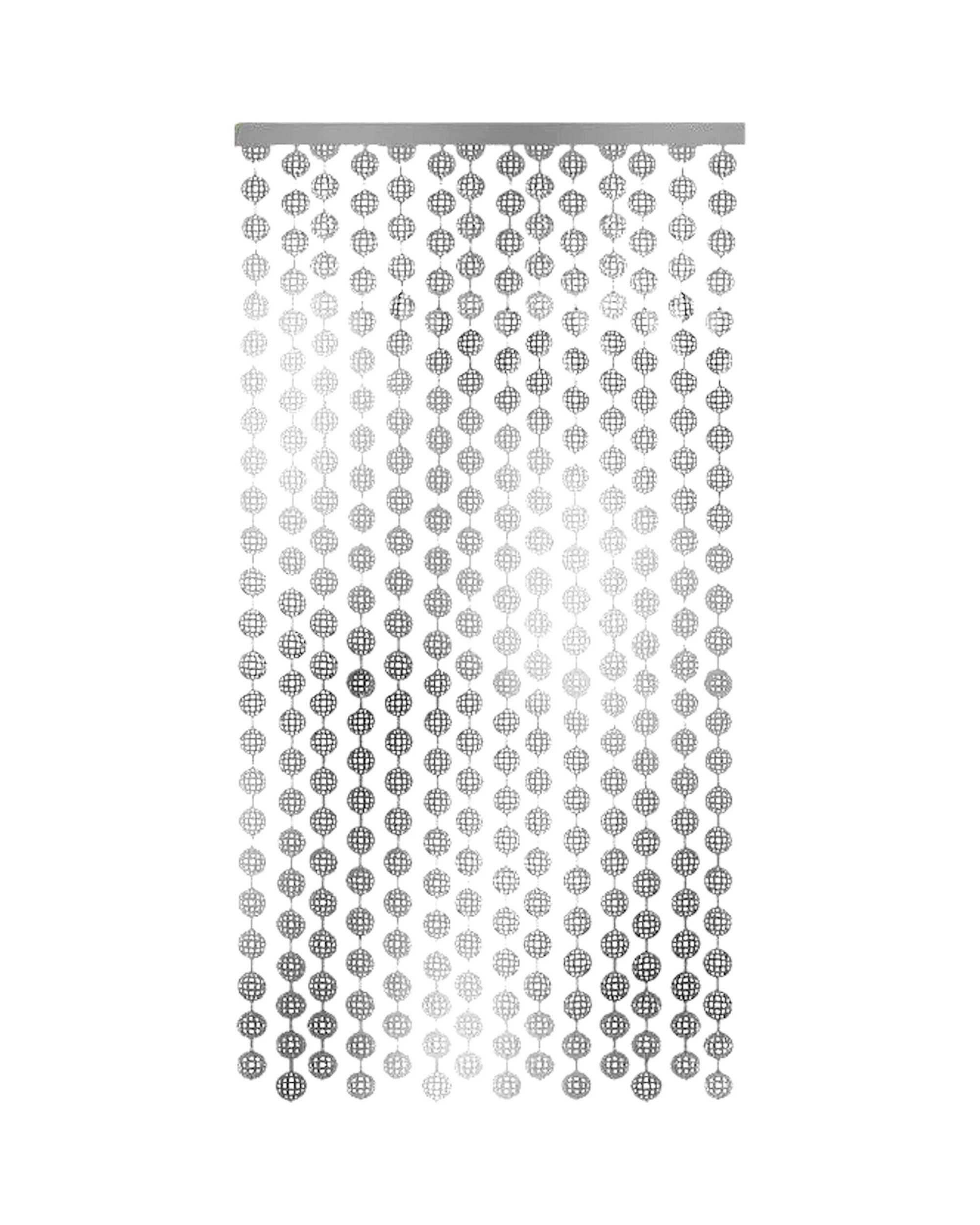 1 Party Maker Disco Ball Foil Backdrop Curtain 100cm x 200cm - Silver, 1 of 5