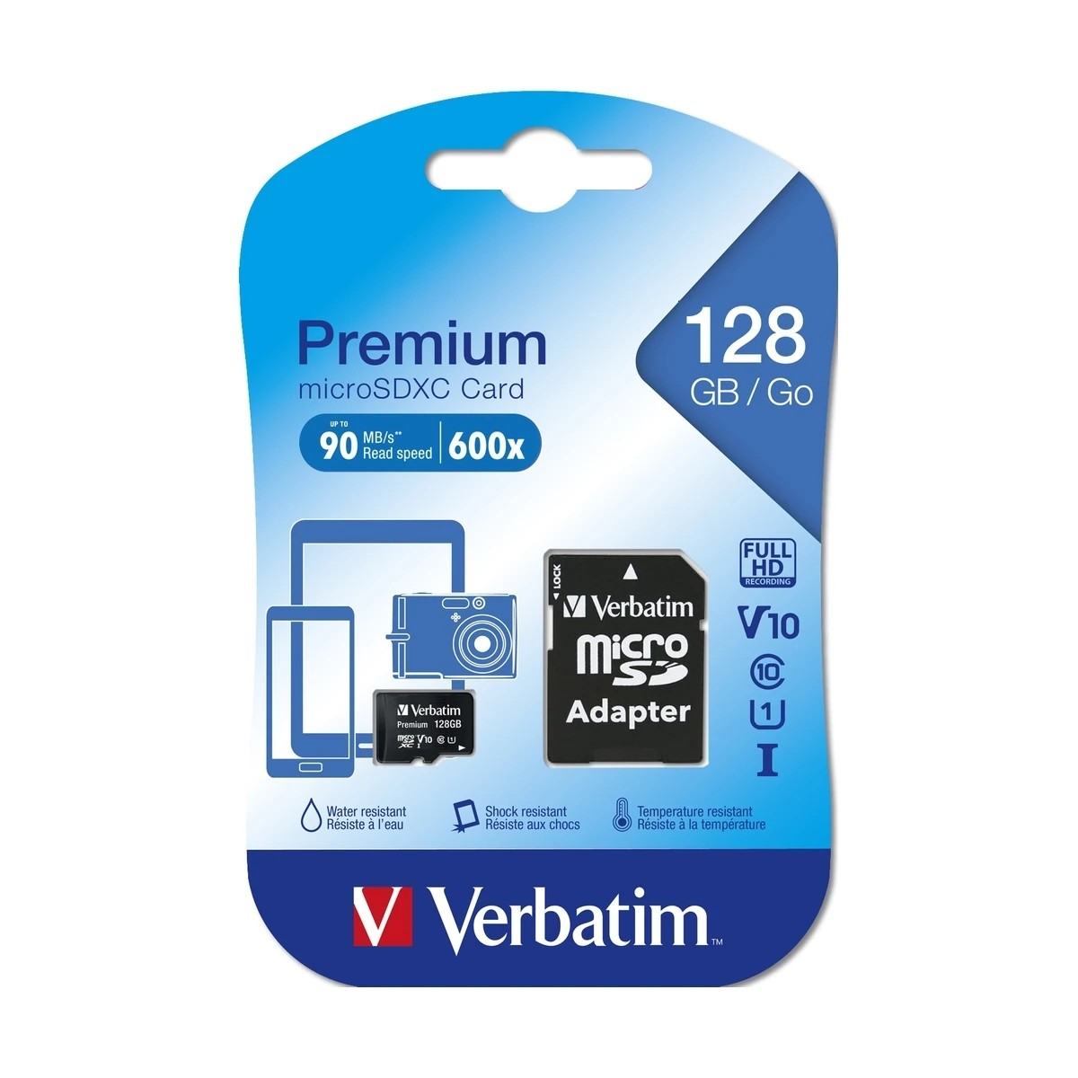 1 Verbatim Micro SDXC 128GB (Class 10 UHS-I) with adaptor - Black, 1 of 1
