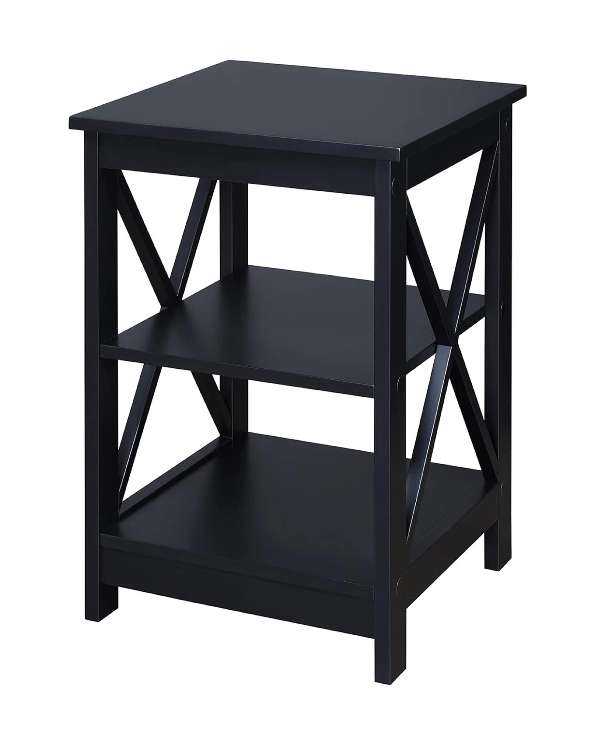2 Sarantino Orson 2-tier Bedside Table - Black, 2 of 10