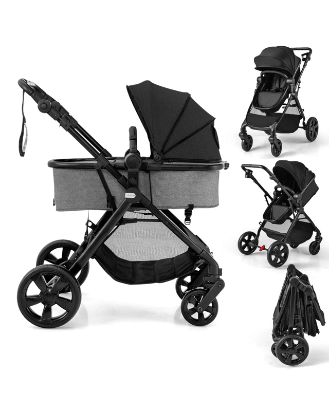 Costway Convertible Pram Folding Stroller - B