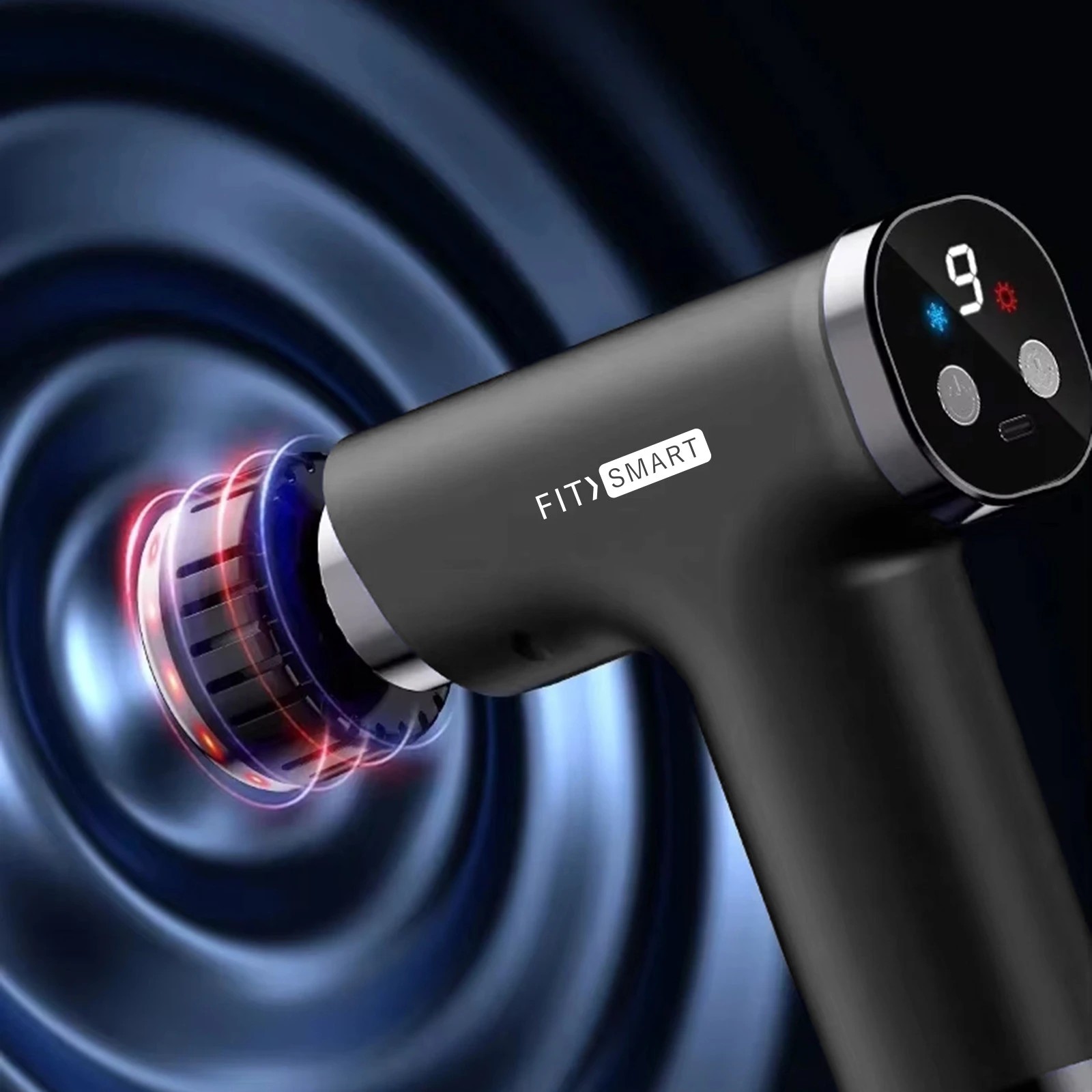 4 Fitsmart Fire and Ice Vibrating Massage Device - Black - Black - Black, 4 of 10