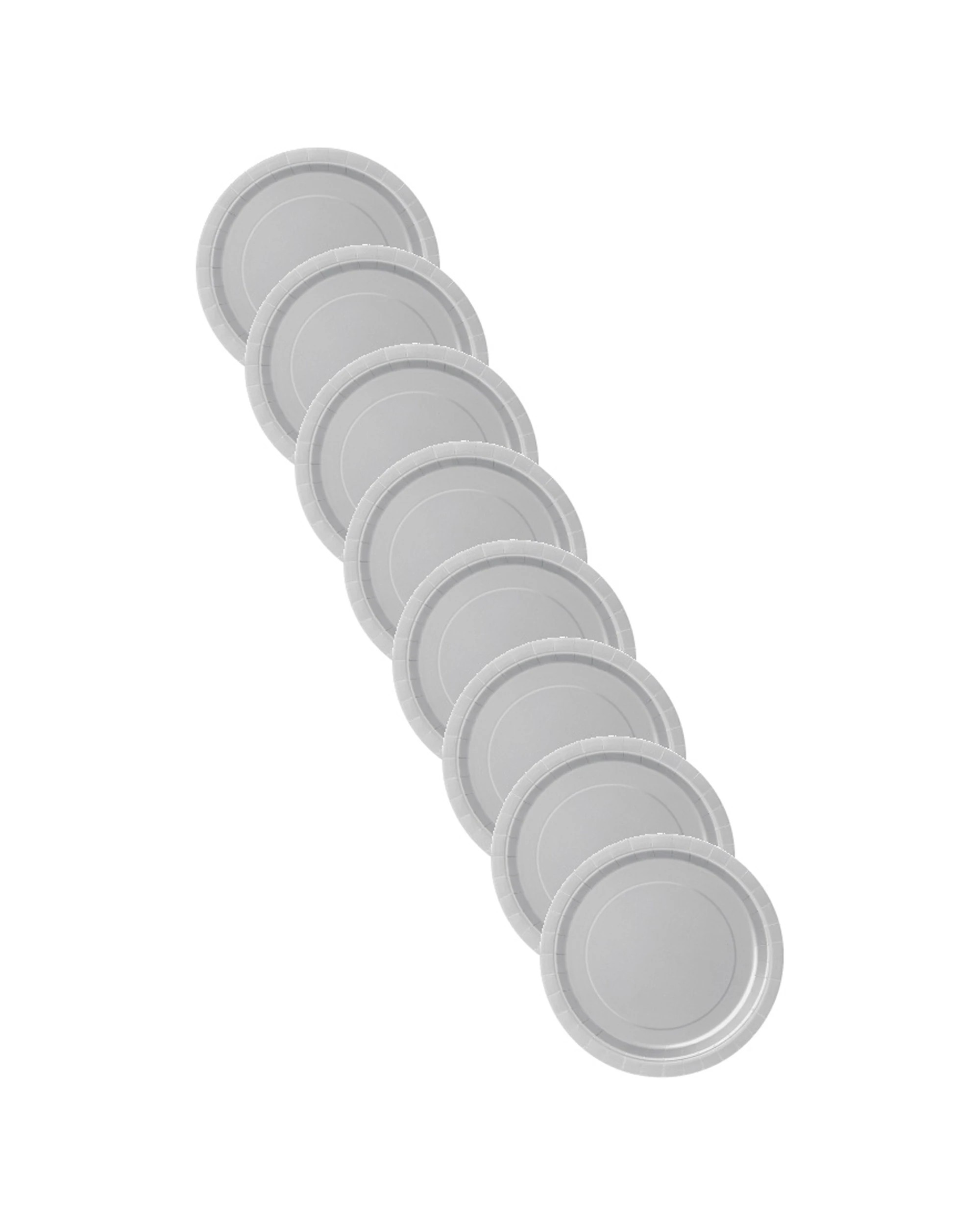 1 Meteor Party 8pc 7 Inch Paper Plates Tableware 18cm - Silver, 1 of 2