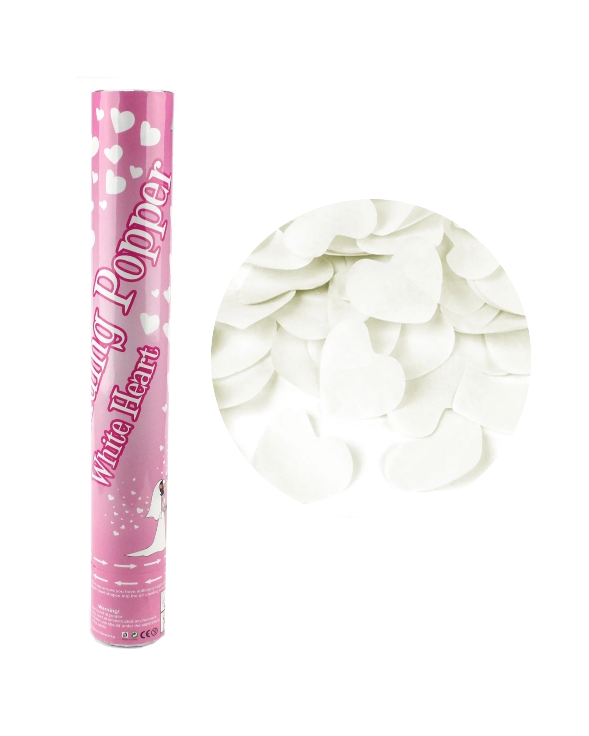 1 Alpen Wedding White Heart Confetti Twist Popper, 1 of 1
