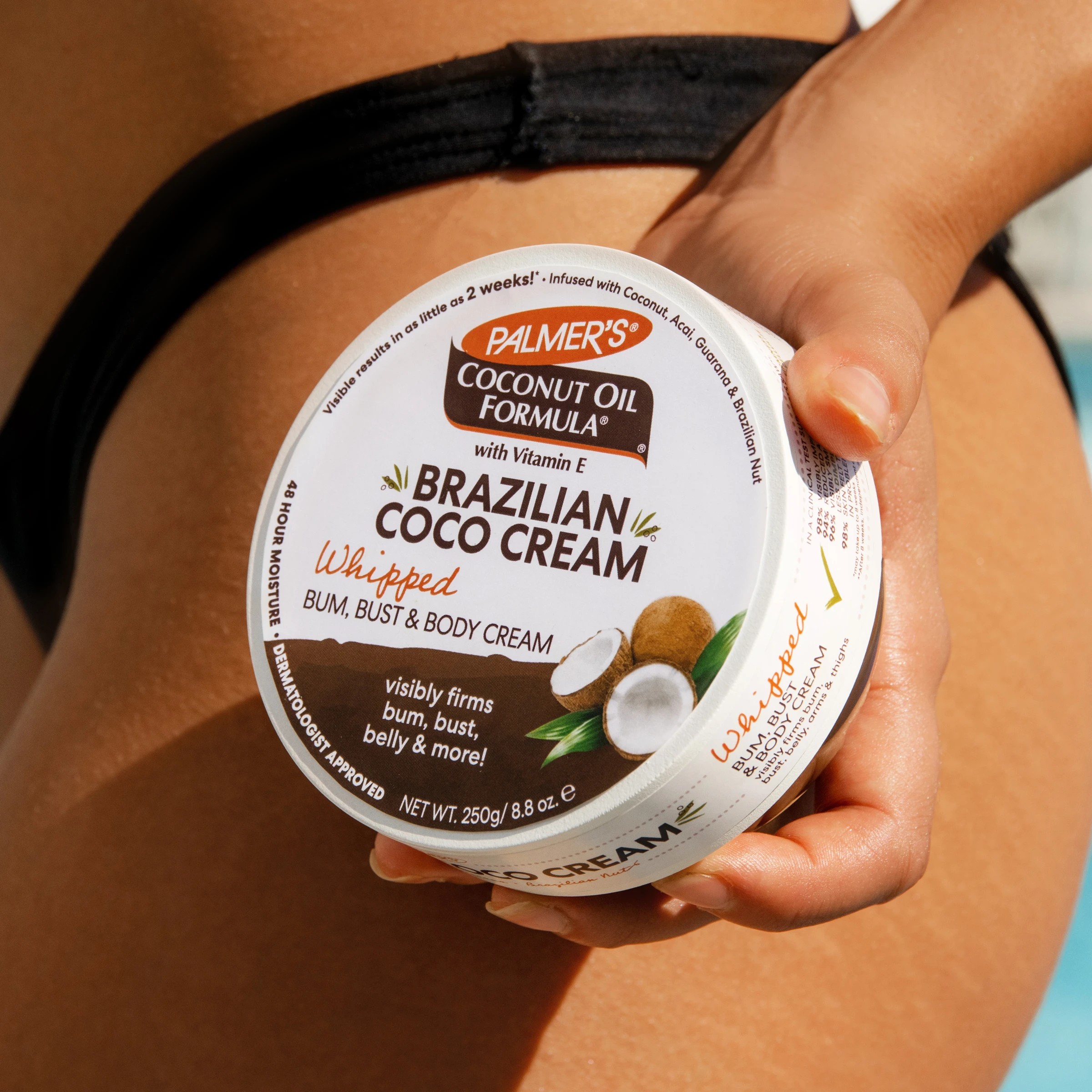2 Palmers Coconut Oil Formula Brazilian Coco Whipped Bum, Bust and Body Cream 250g - Vitamin E, 2 of 9