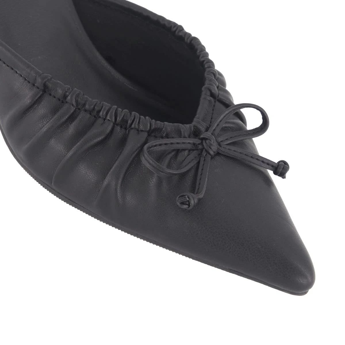 5 Ruched Kitten Heel Mules Black, 5 of 5