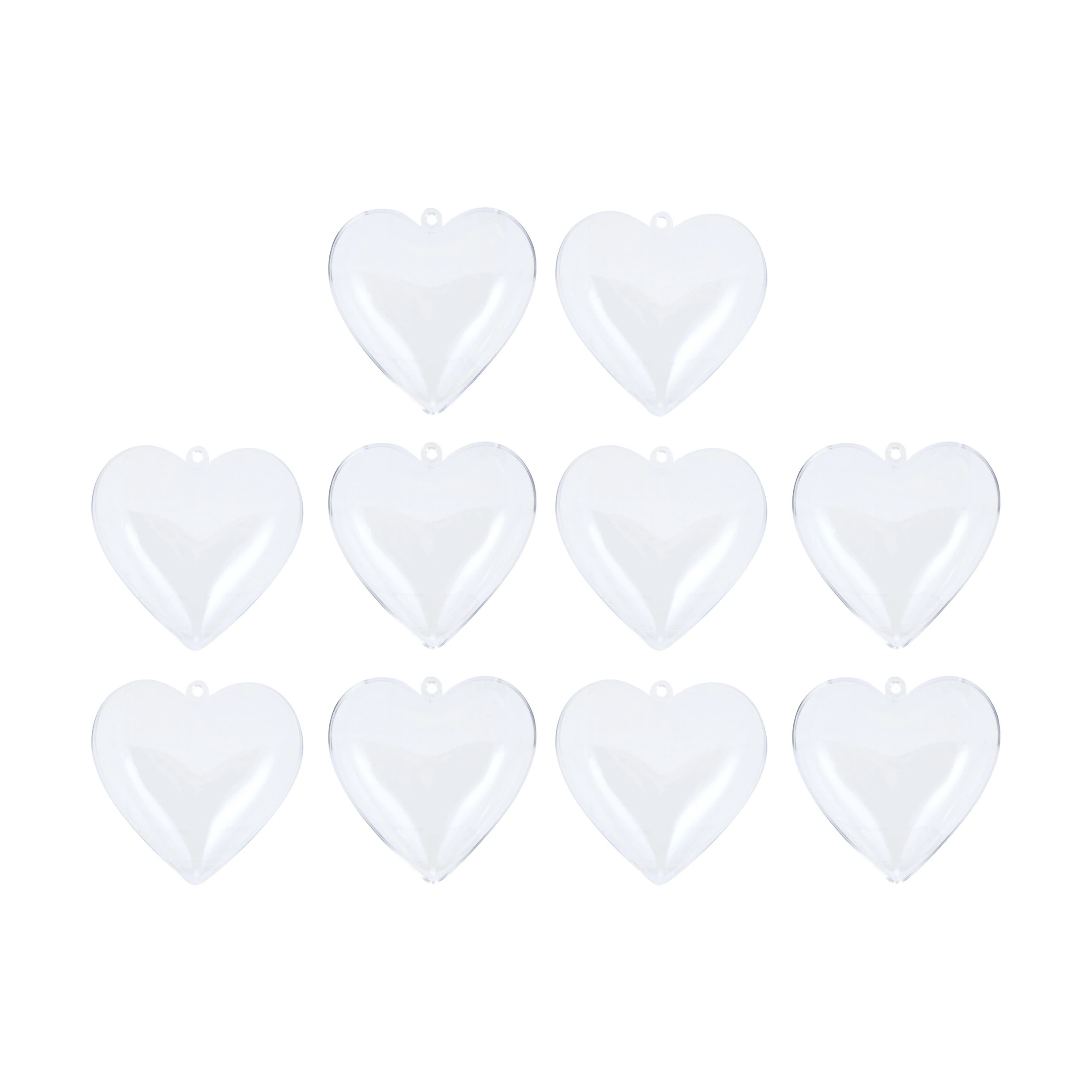 3 10 Pack Christmas Craft Fillable Bauble Heart, 3 of 3