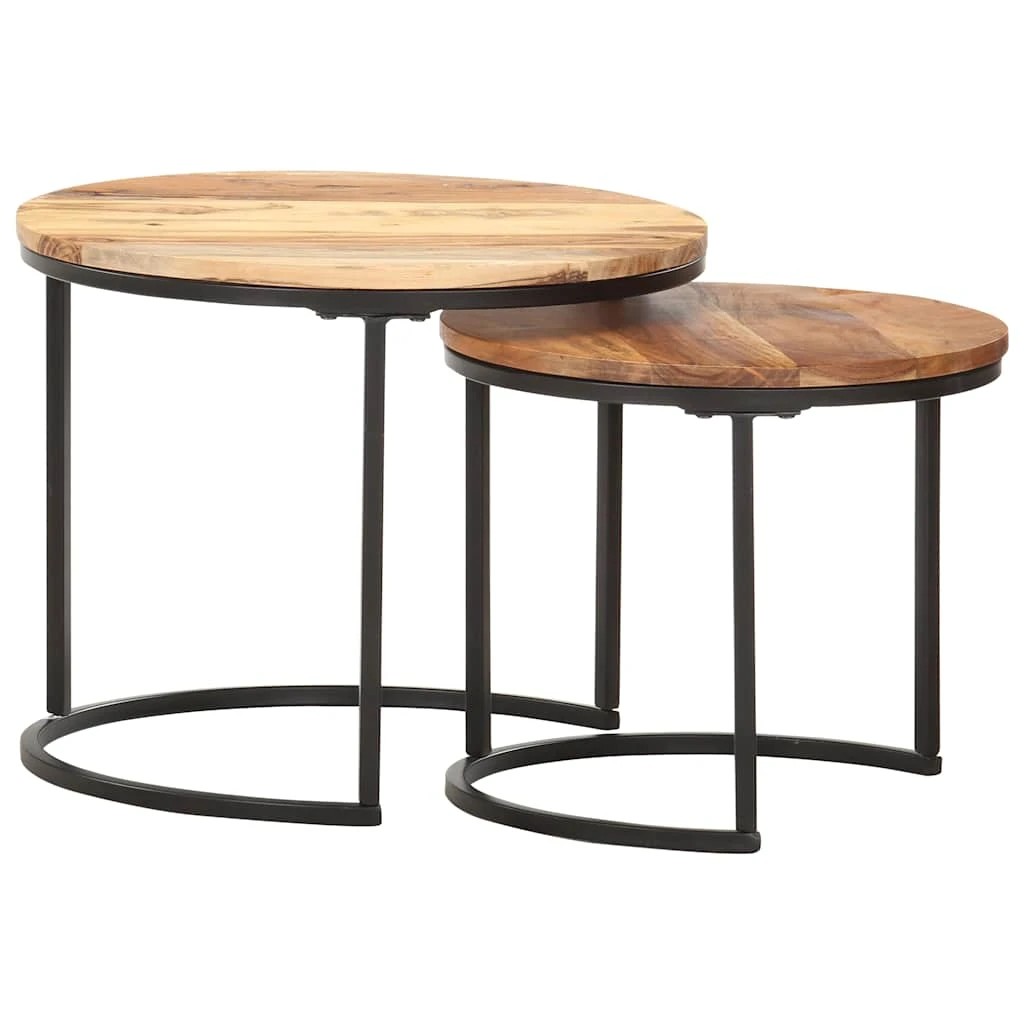 8 Vidaxl Nesting Table Wooden Coffee Table - Brown, 8 of 9