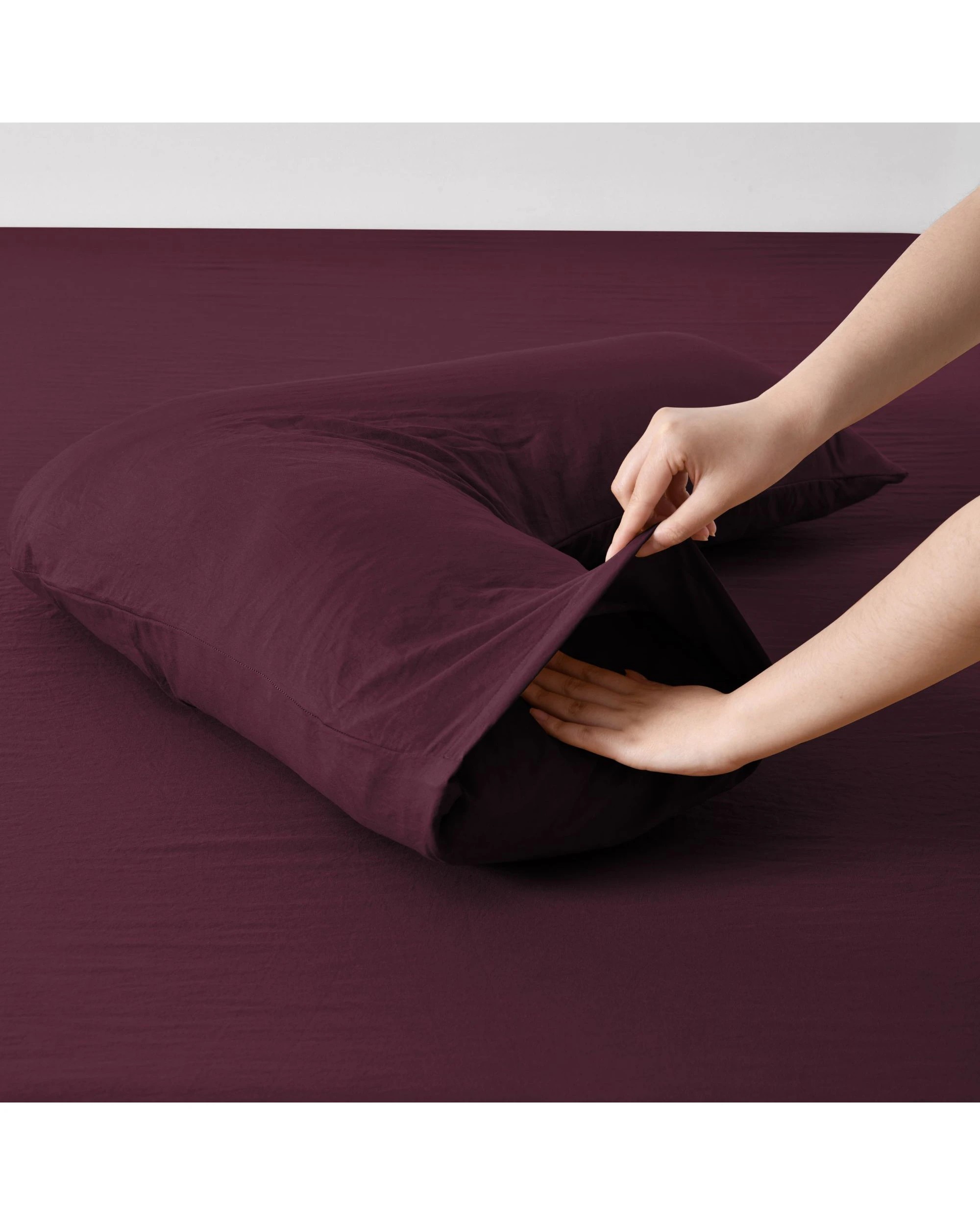 4 Dreamaker Superfine Washed Microfibre V-Shape Pillowcase Twin Pack - Cherry, 4 of 6