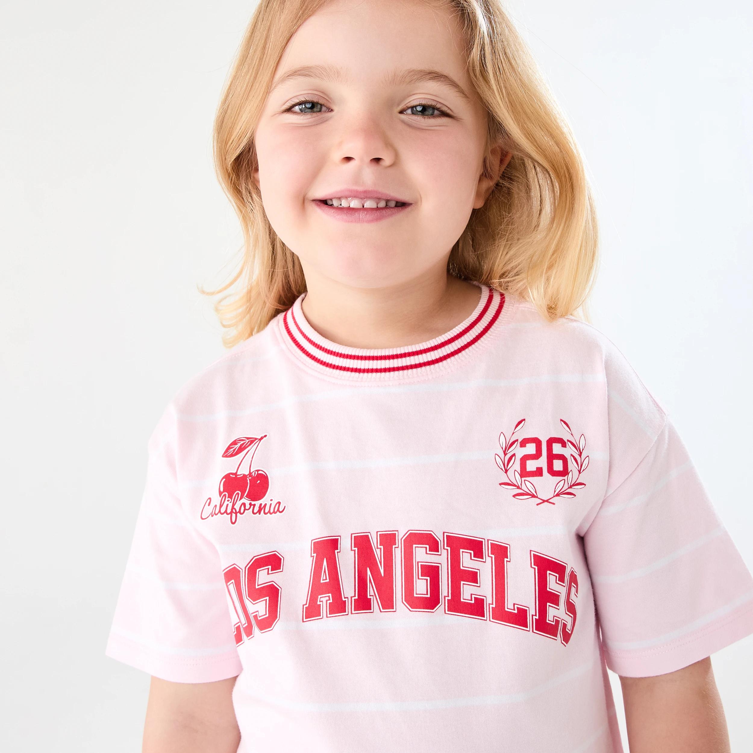 3 Short Sleeve Oversized Sporty T-shirt Pnk La, 3 of 7