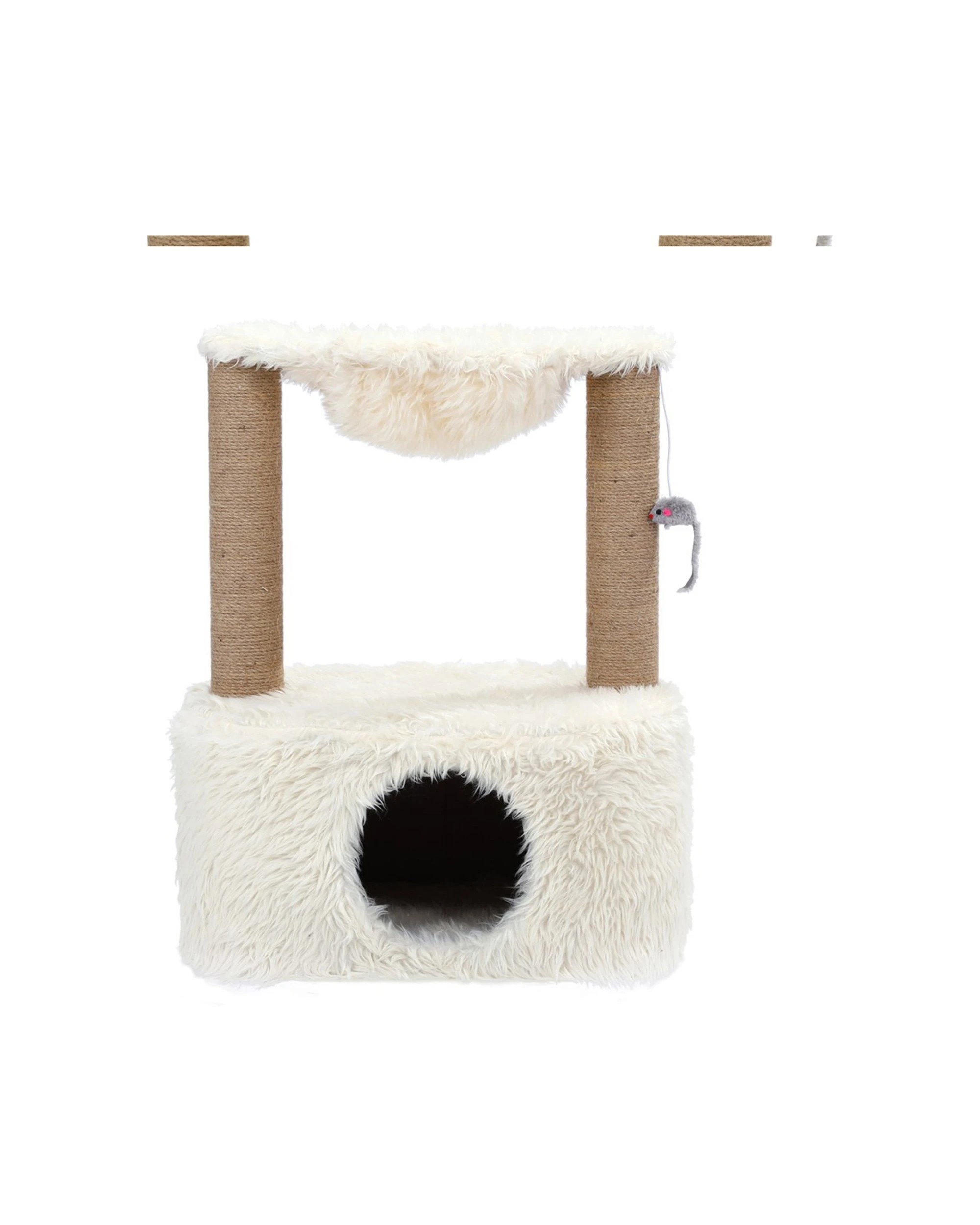 2 Paws And Claws 60cm Cat Condo Scratching Post With Sisal - Sand Colouring.
 - Natural, 2 of 4