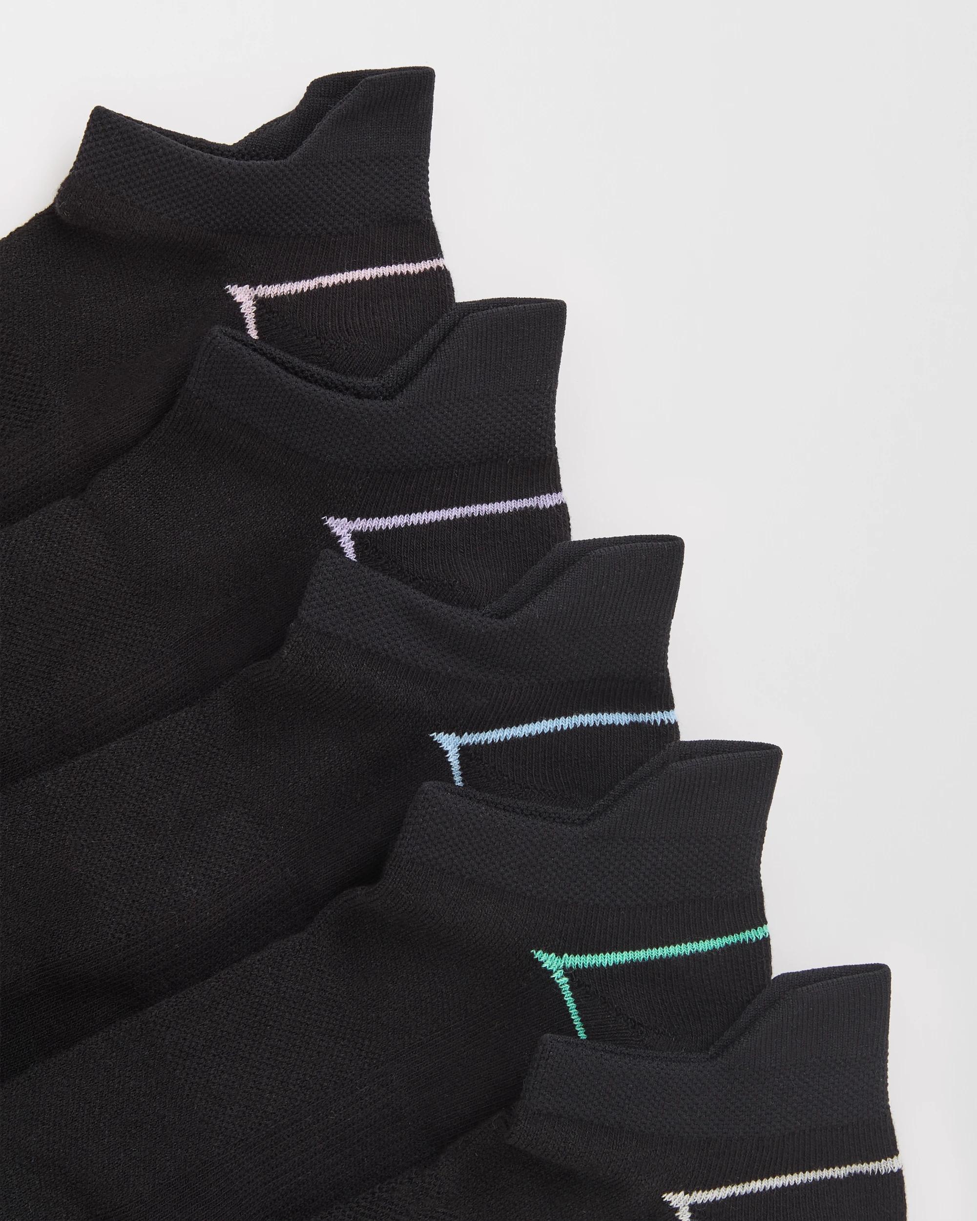 2 Target Woman Australian Cotton Blend 5 Pack No Show Sports Socks BLACK, 2 of 3