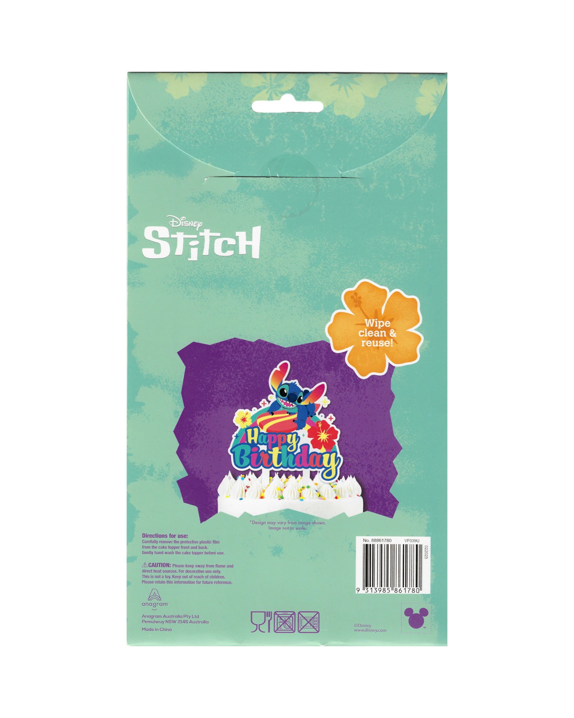 4 Anagram Lilo & Stitch Happy Birthday Acrylic Cake Topper - Multi, 4 of 4