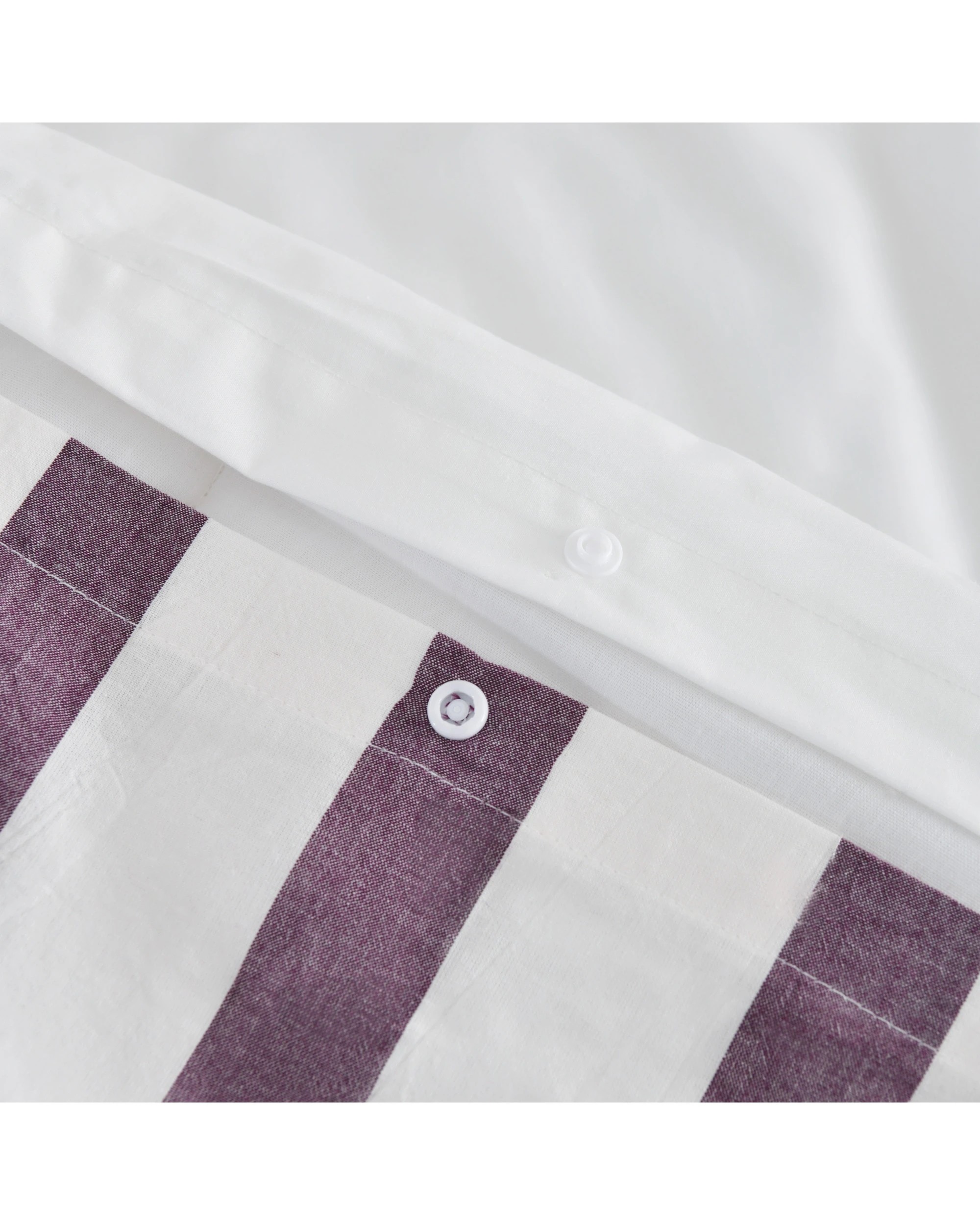 4 Dreamaker Cove Yarn Dyed Washed Cotton Striped Quilt Cover Set - King Bed - Plum, 4 of 7