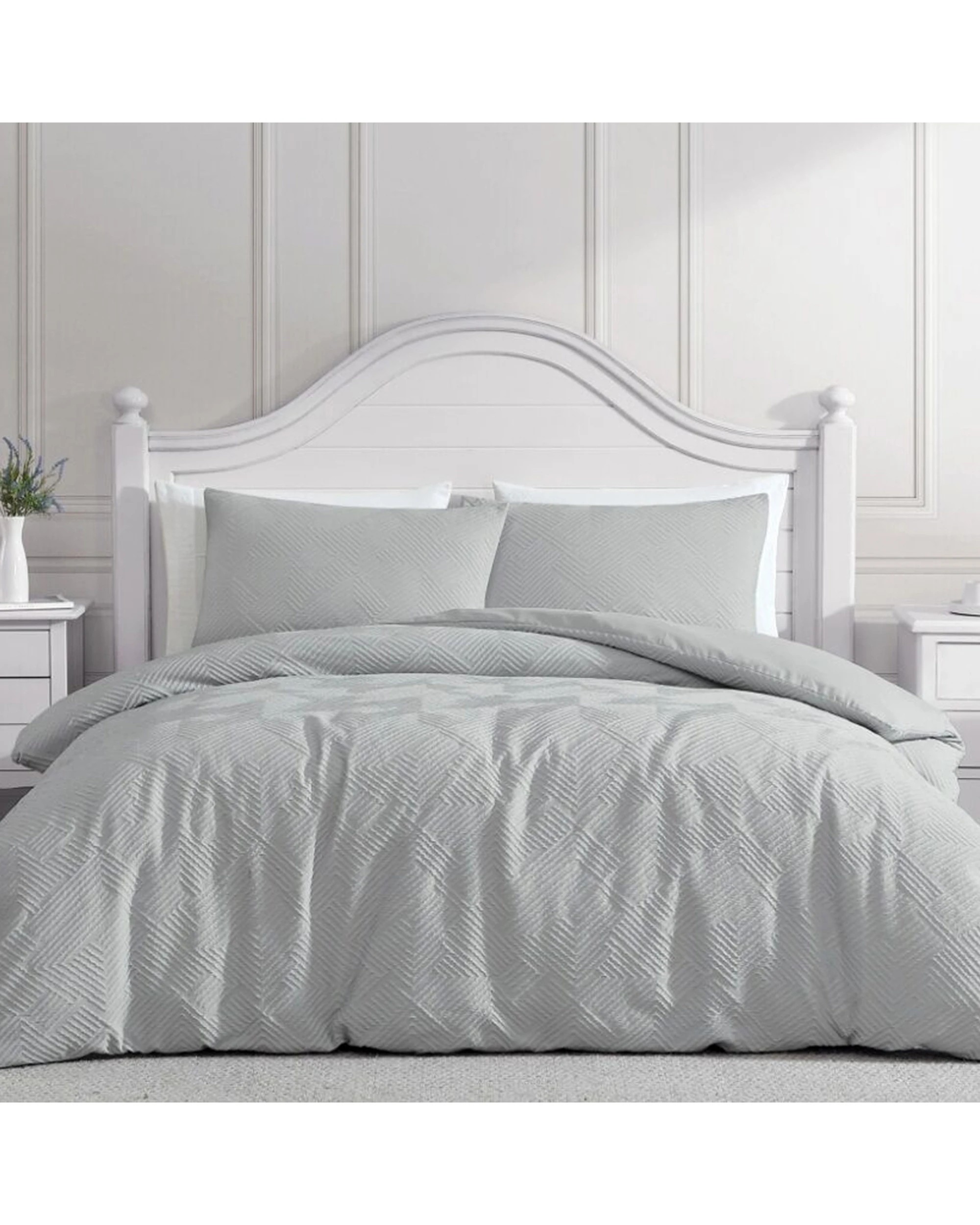 1 Ardor Soft Textured Henderson Quilt Duvet Cover Set Queen - Grey, 1 of 1